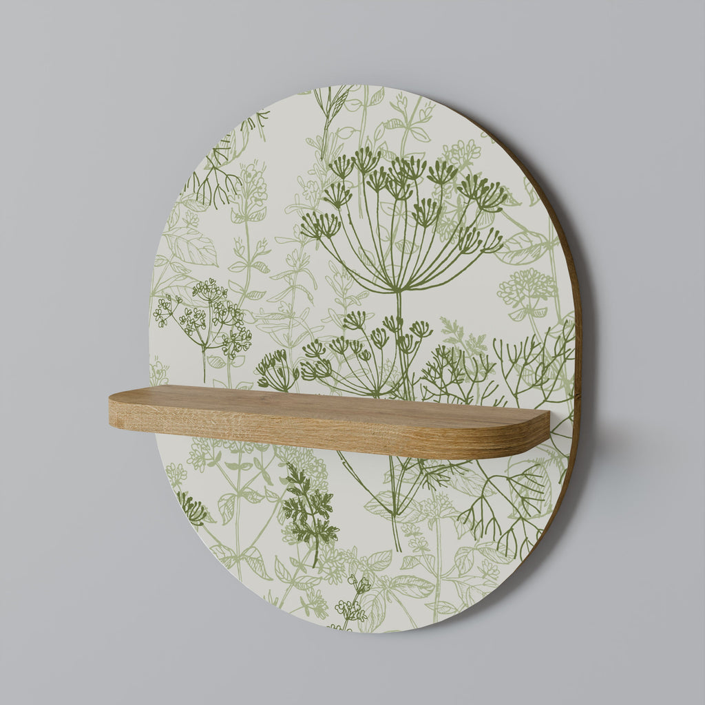 Étagère d'art ovale à baldaquin FENNEL effet chêne