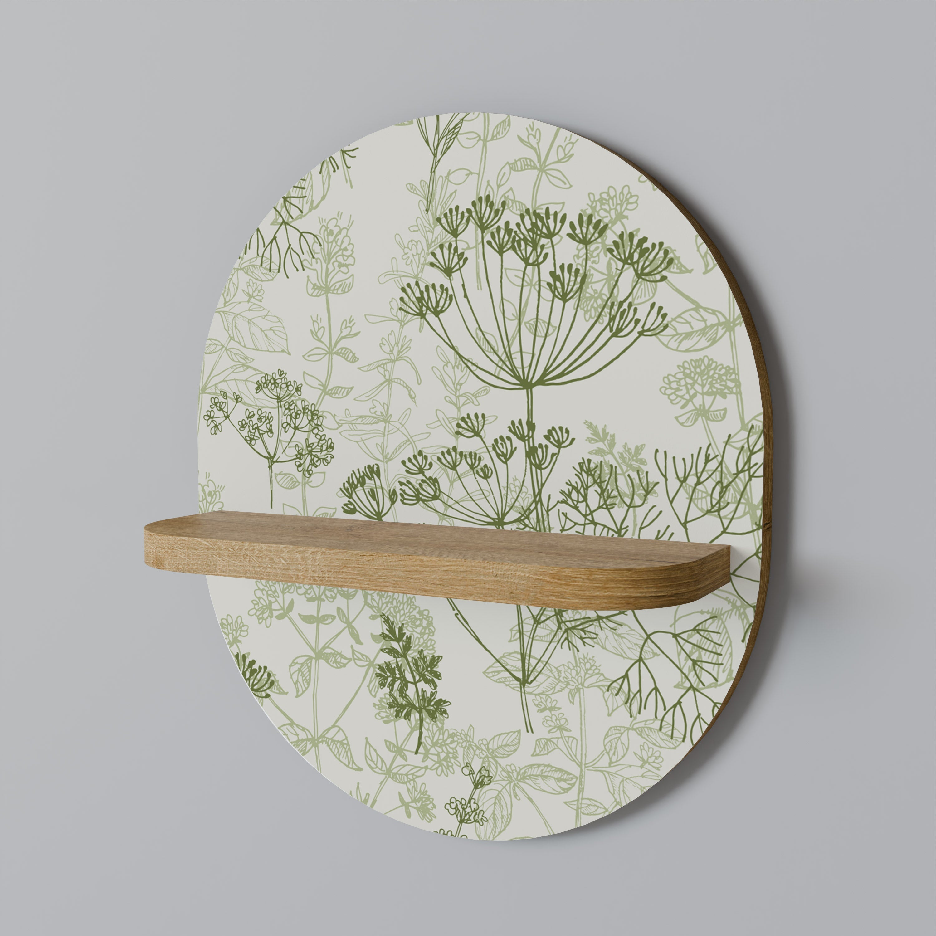 Étagère d'art ovale à baldaquin FENNEL effet chêne