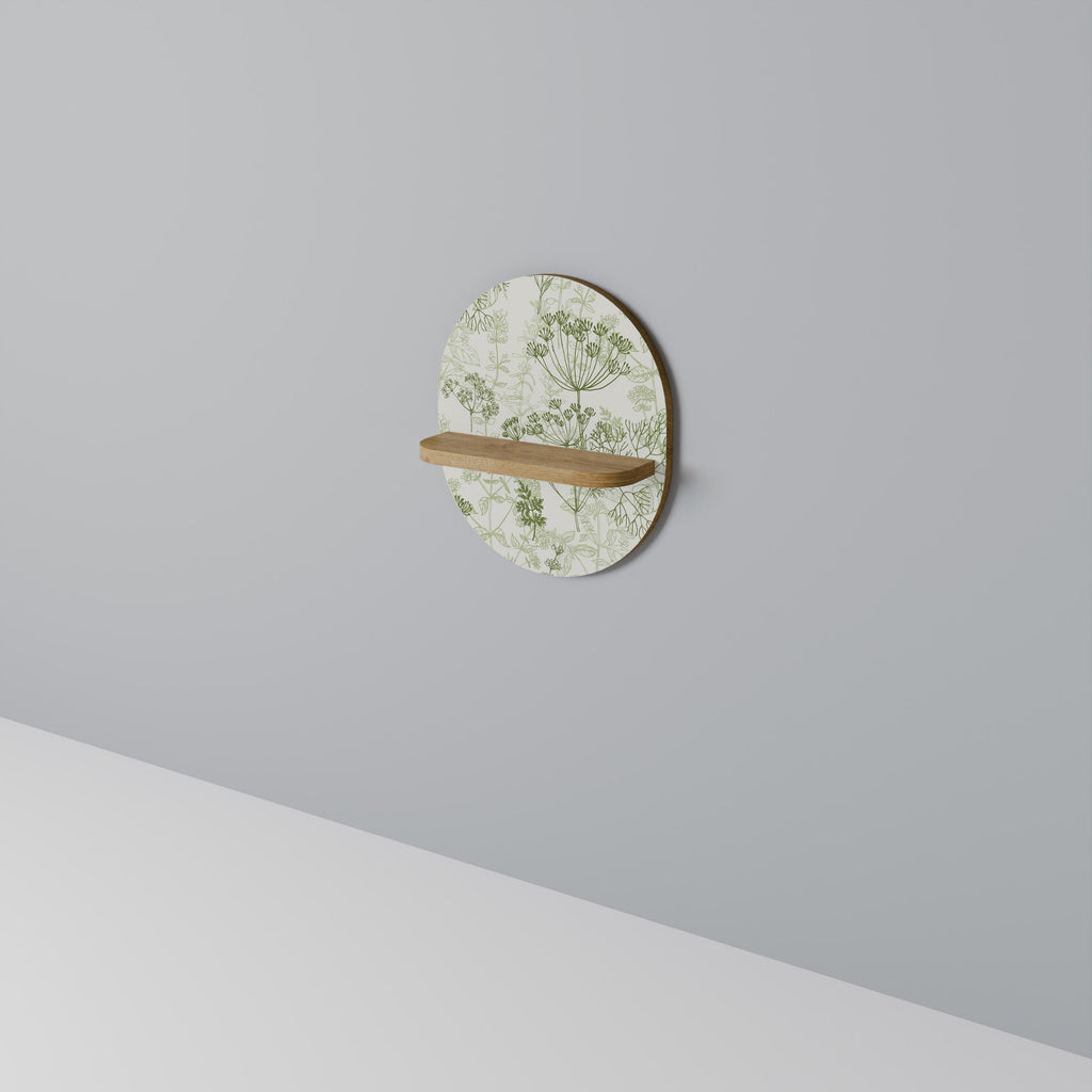 Étagère d'art ovale à baldaquin FENNEL effet chêne