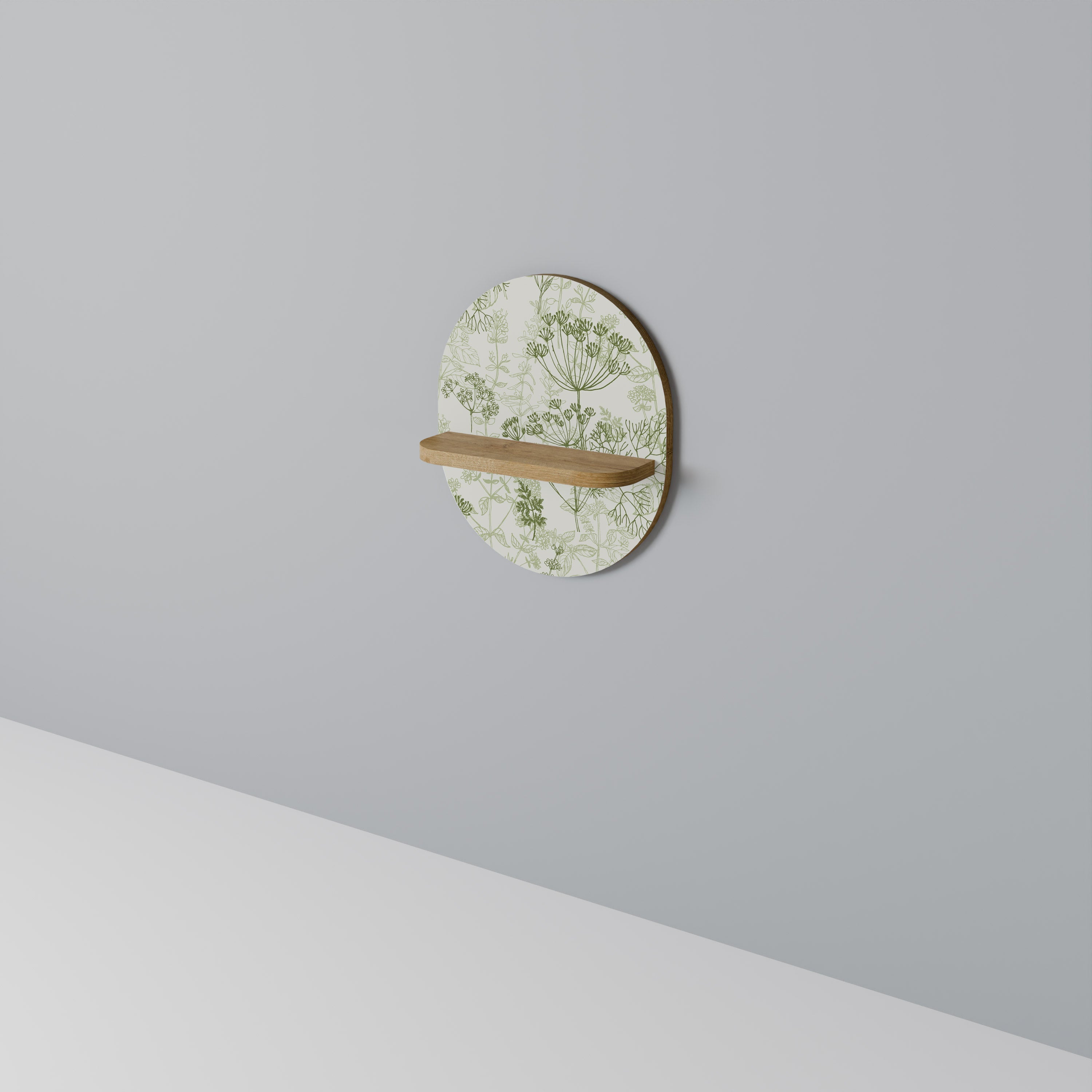 Étagère d'art ovale à baldaquin FENNEL effet chêne