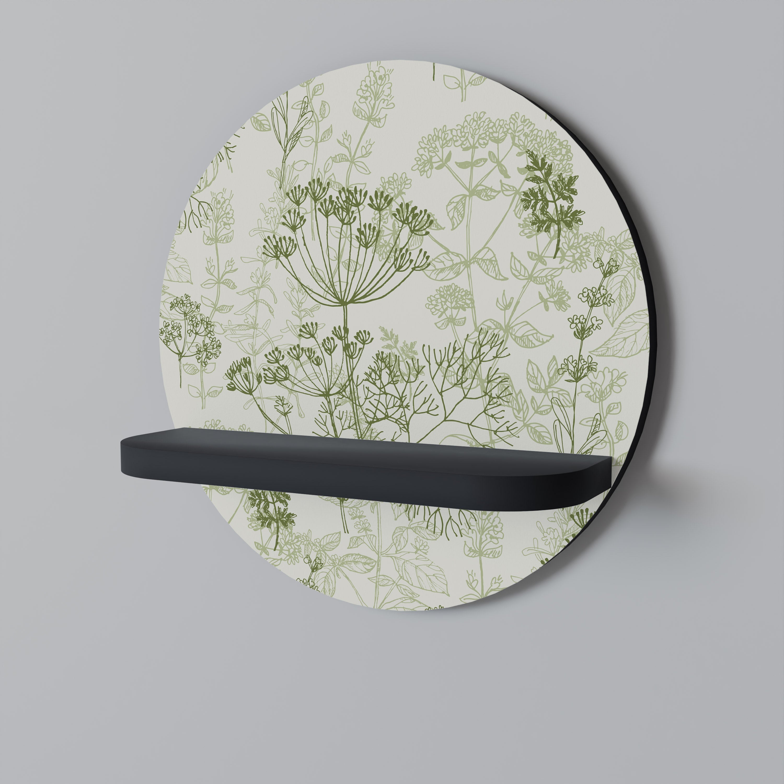 Étagère ronde FENNEL BALDACHIN en finition noire