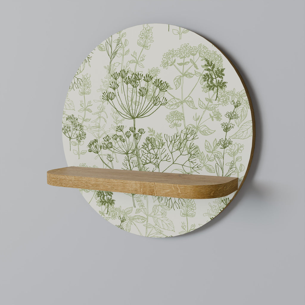 Étagère d'art ronde FENNEL BALDACHIN effet chêne