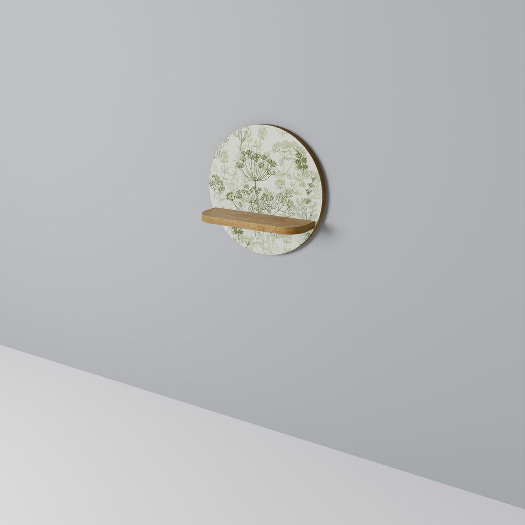 Étagère d'art ronde FENNEL BALDACHIN effet chêne