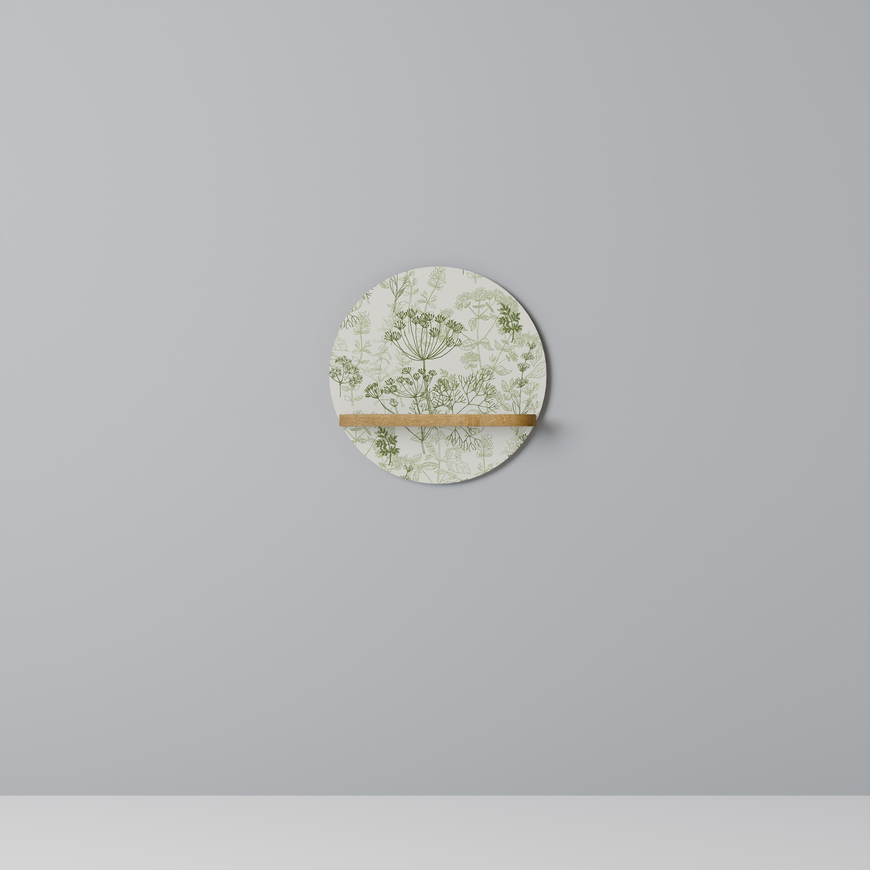 Étagère d'art ronde FENNEL BALDACHIN effet chêne