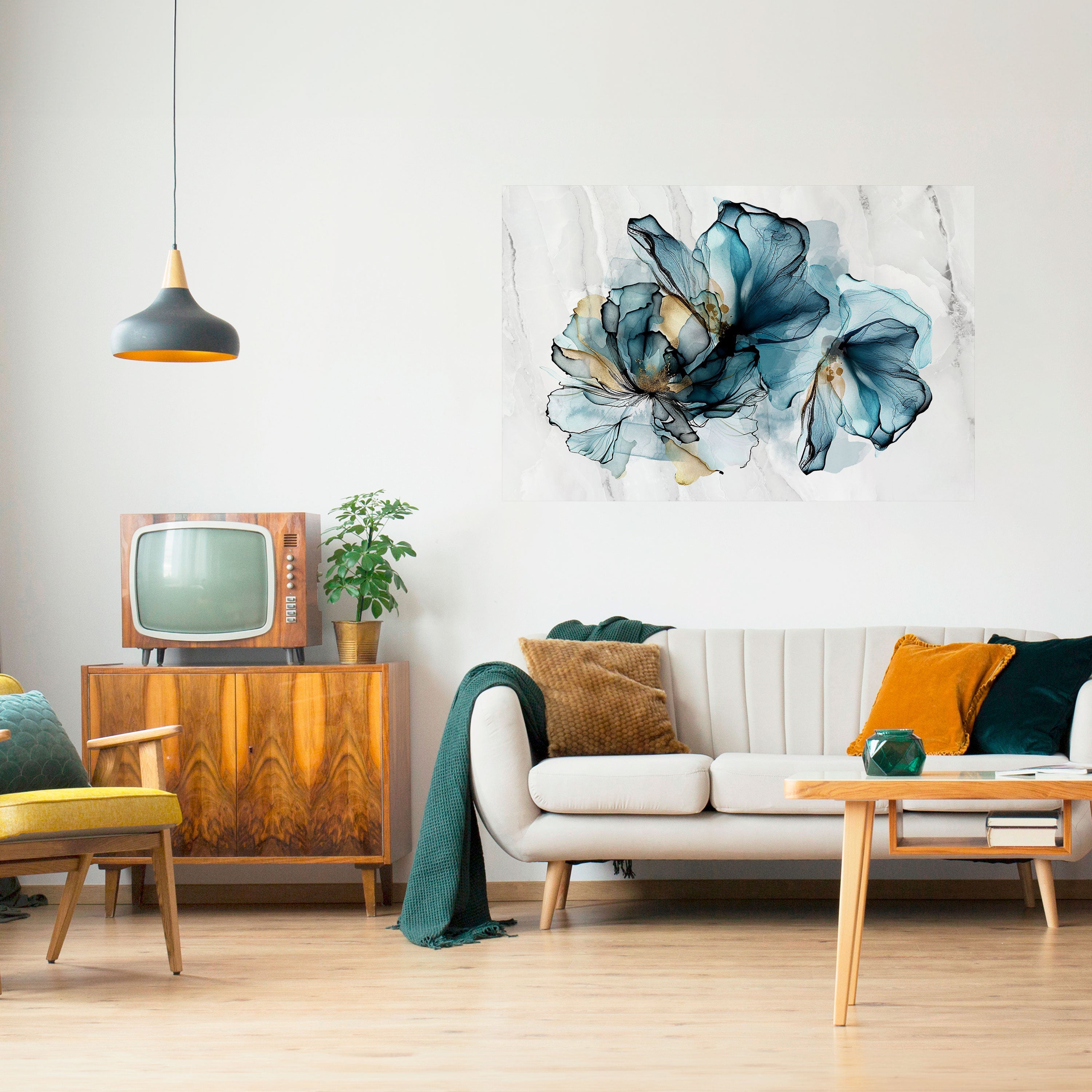 Affiche horizontale autocollante ÉLÉGANTE AQUARELLE