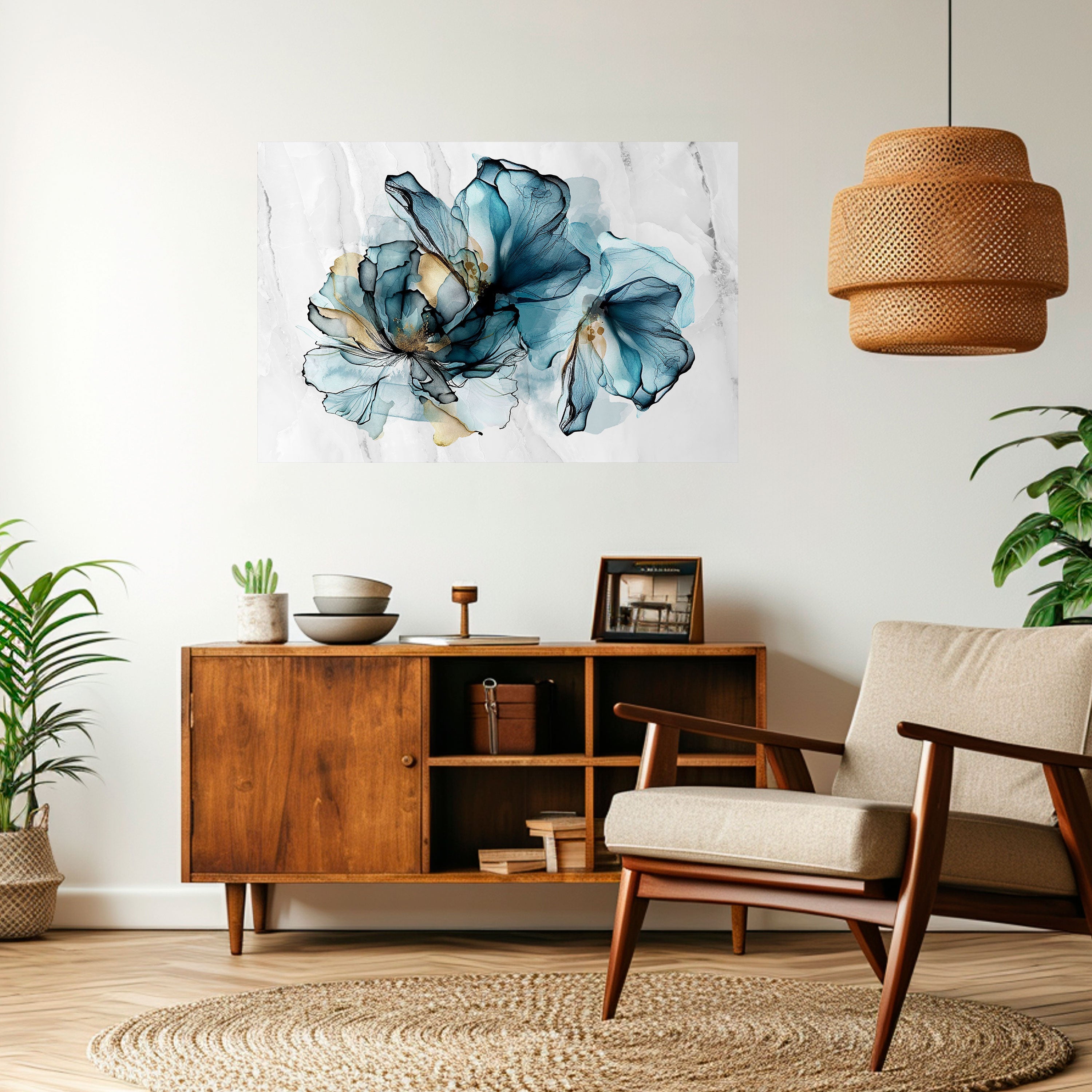 Affiche horizontale autocollante ÉLÉGANTE AQUARELLE