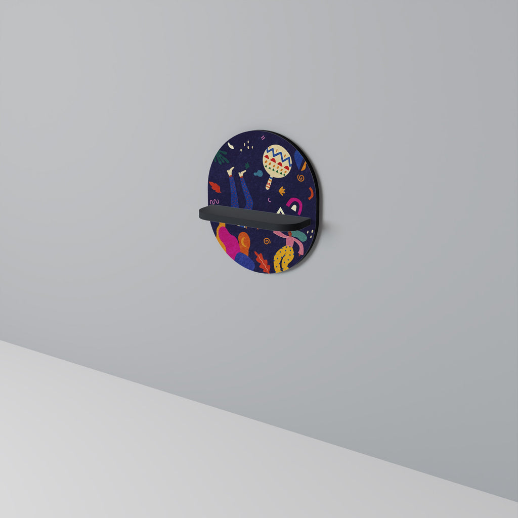 Étagère ovale FESTIVE PLEASURES en finition noire