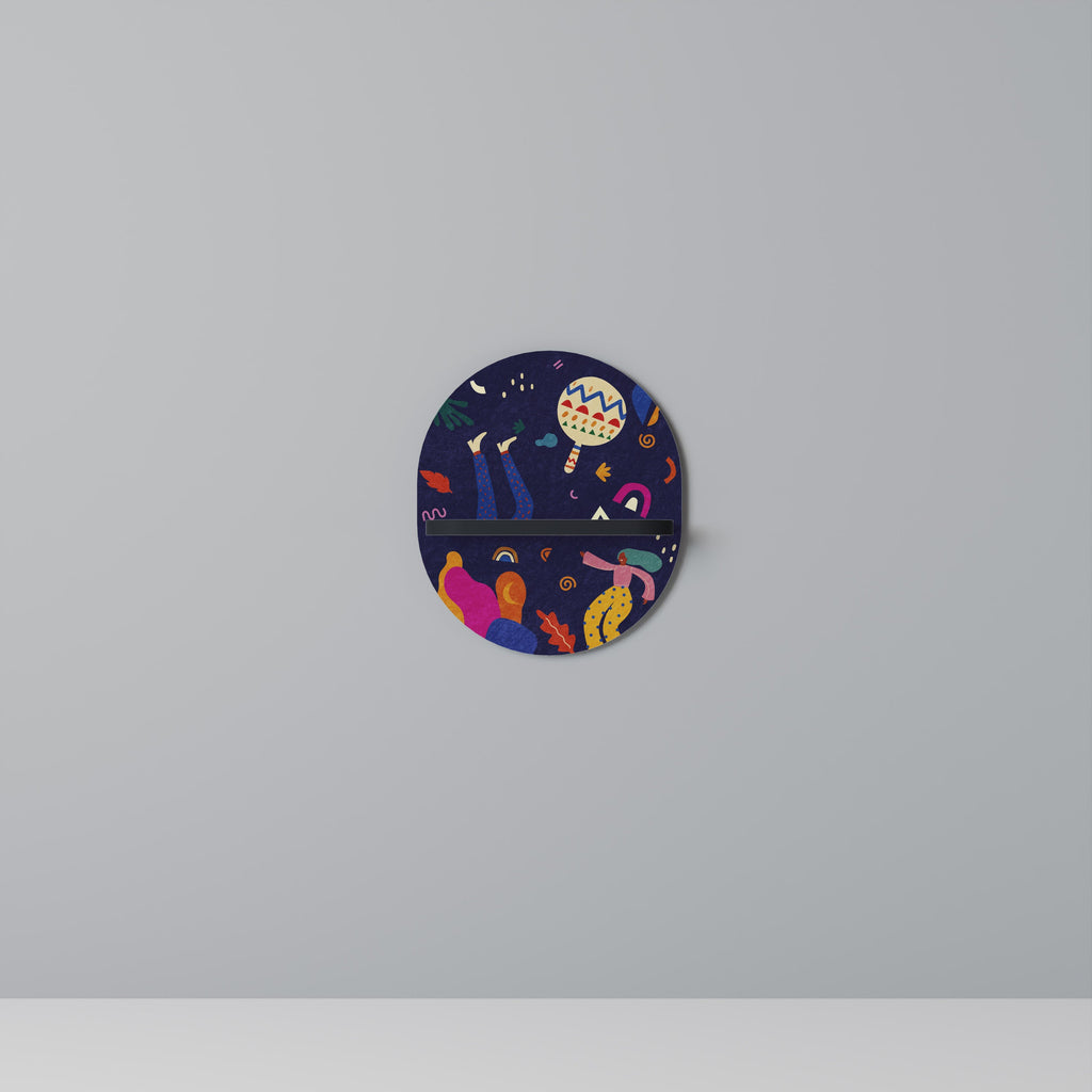 Étagère ovale FESTIVE PLEASURES en finition noire