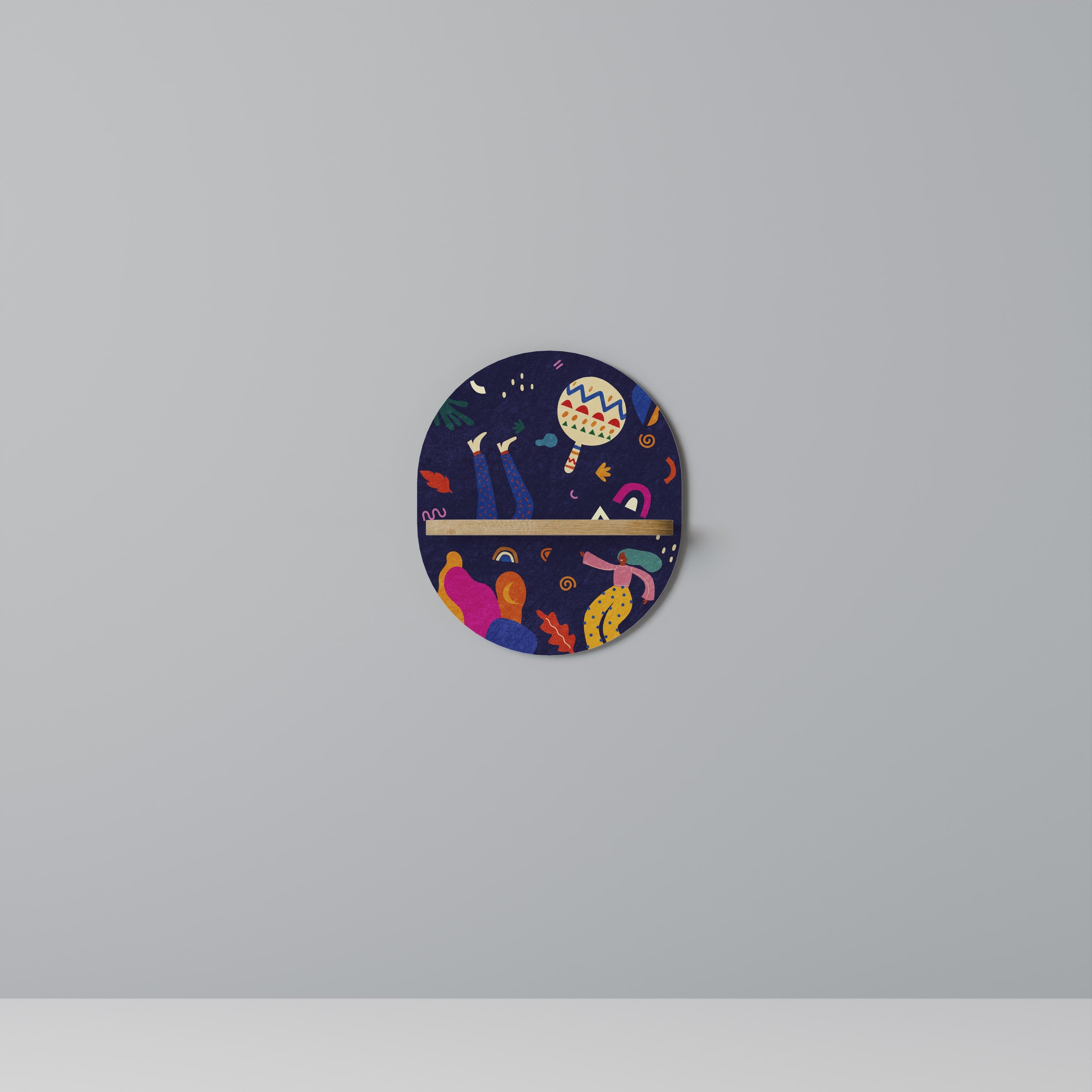 Étagère ovale effet chêne PLAISIRS FESTIFS