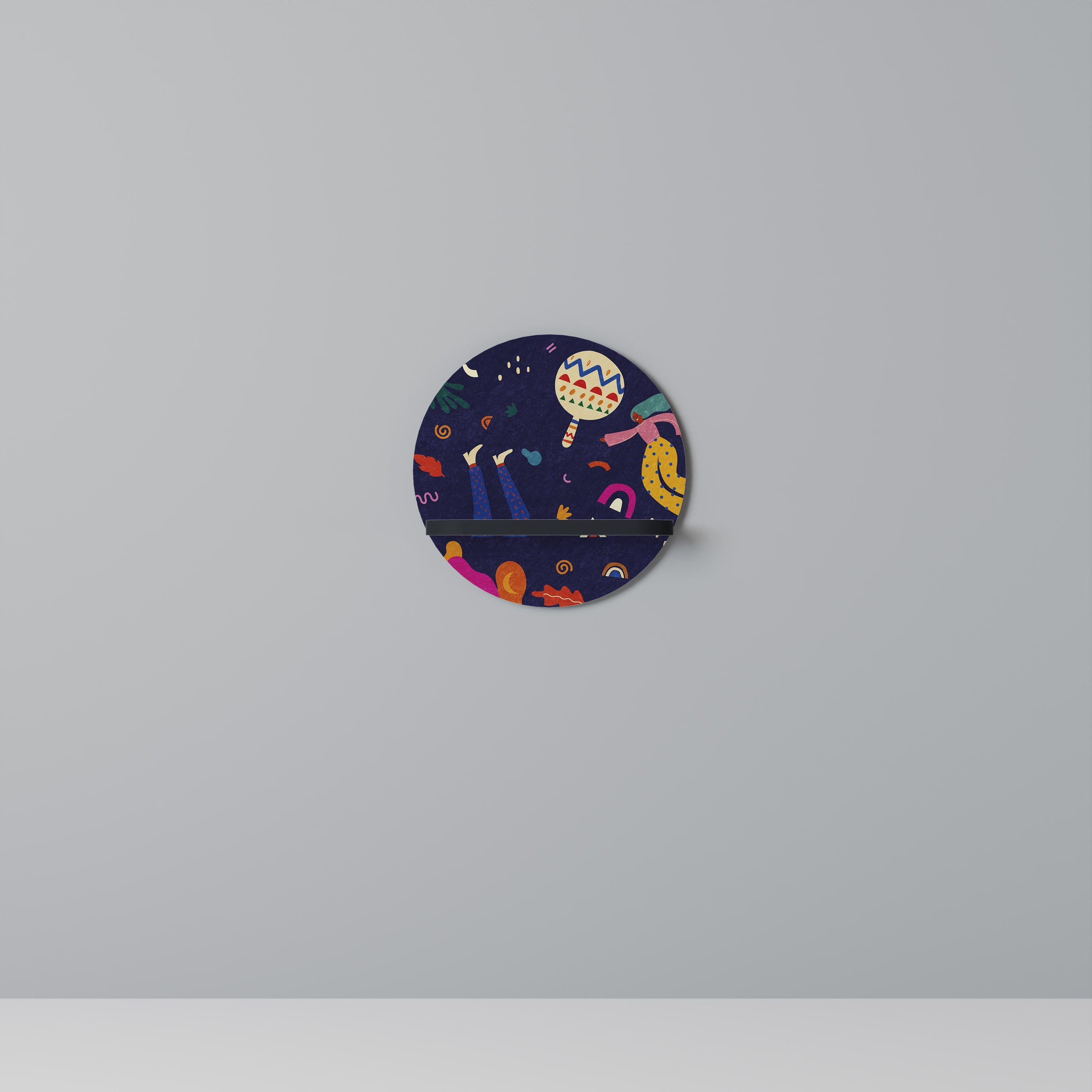 Étagère ronde FESTIVE PLEASURES en finition noire