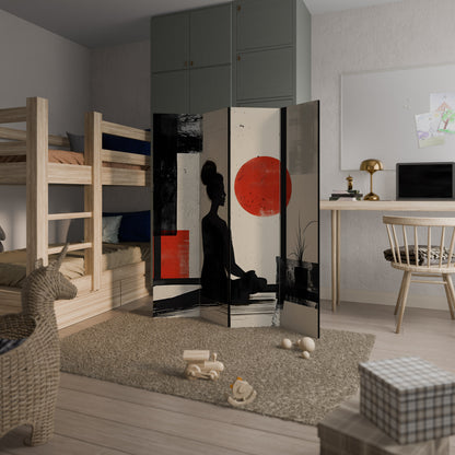 RED SUNSATION 4-Panel Room Divider