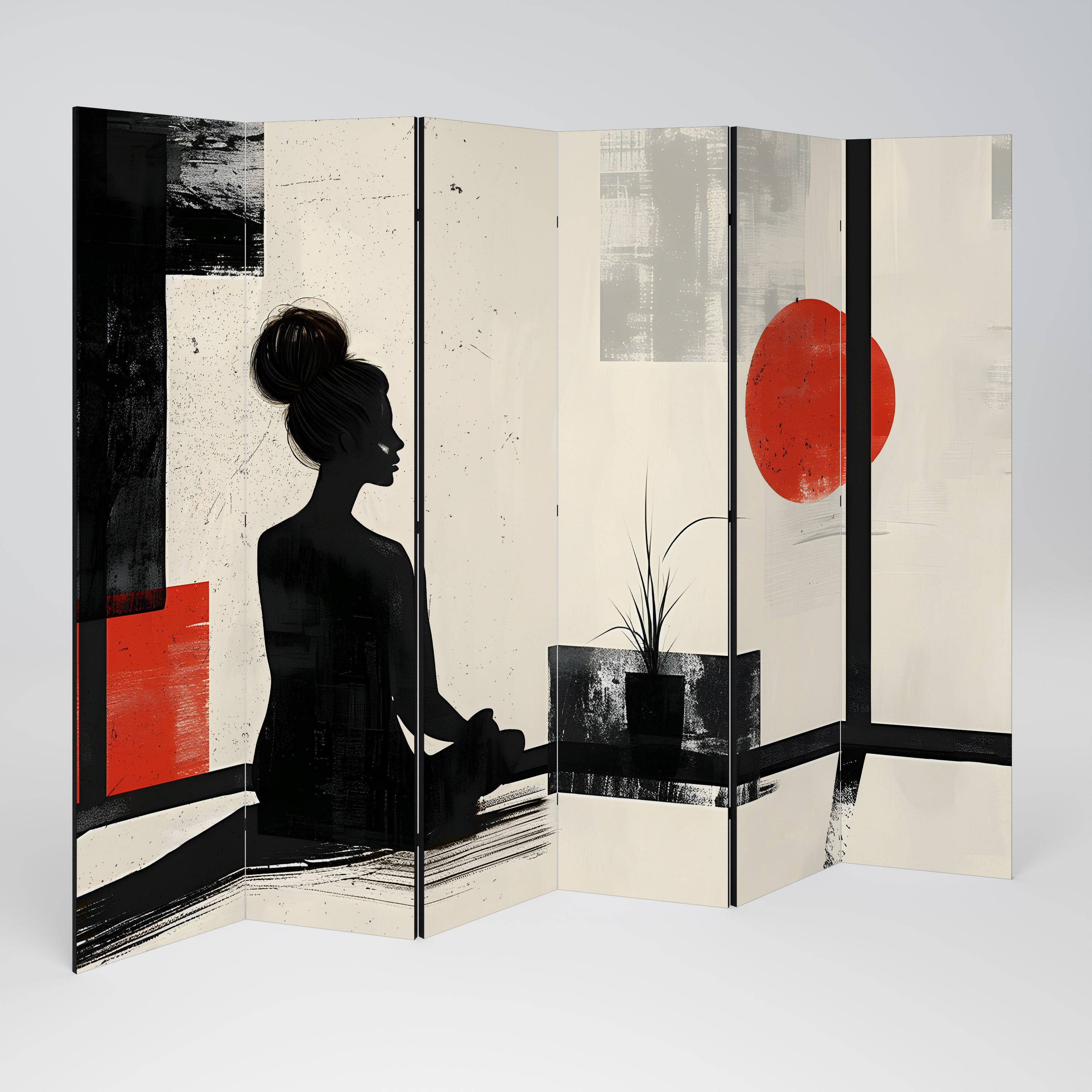 RED SUNSATION 6-Panel Room Divider