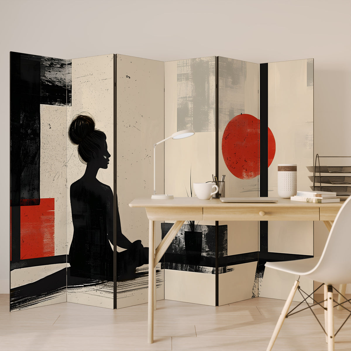 RED SUNSATION 6-Panel Room Divider