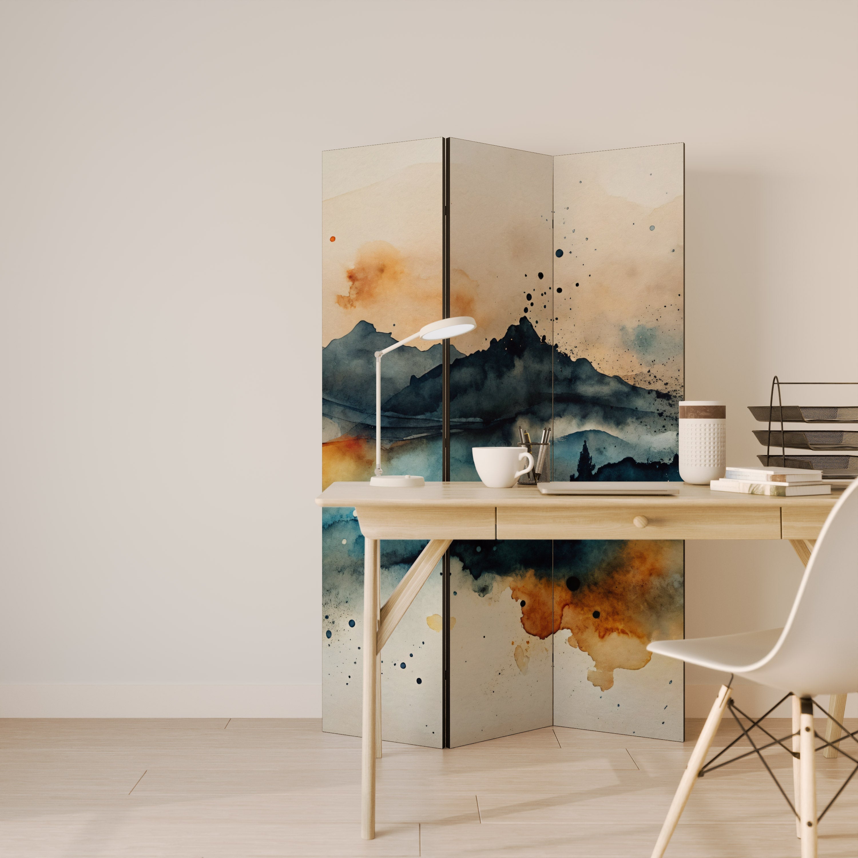 Paravent décoratif à 3 panneaux OMINOUS MOUNTAINS