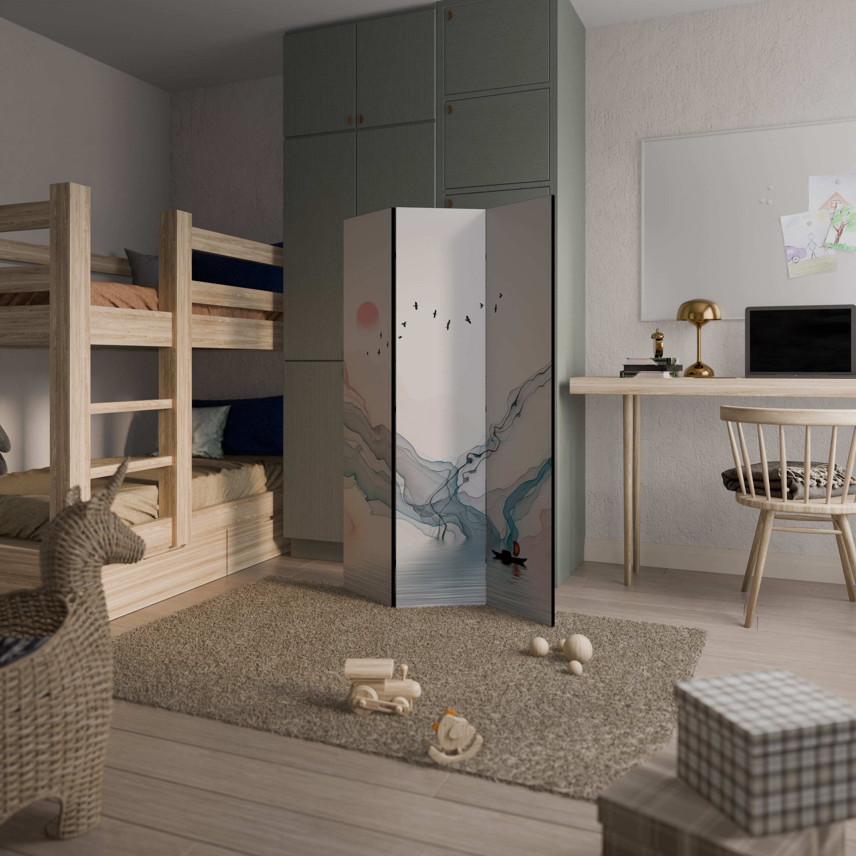 VELVET CROSSING 3-Panel Room Divider