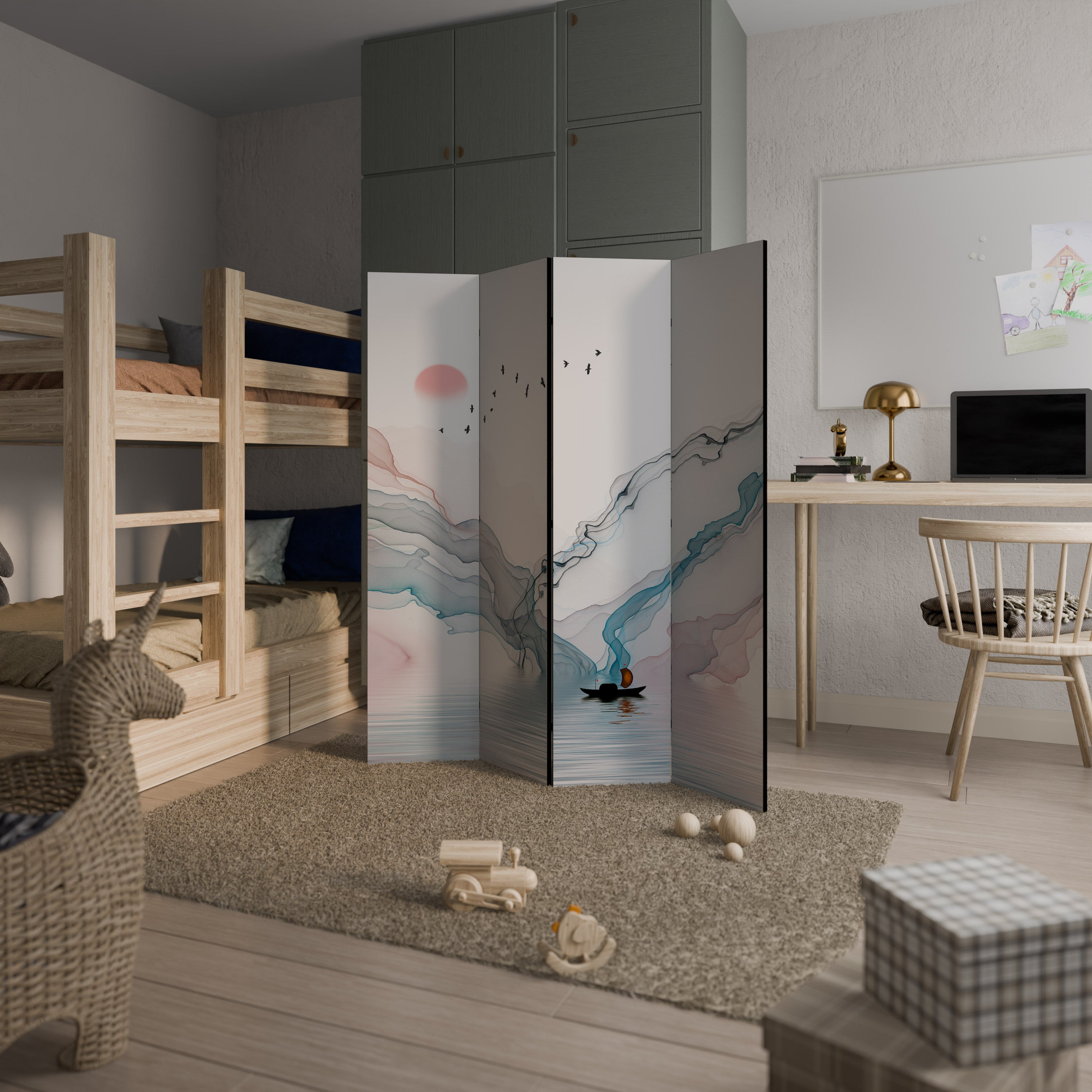 VELVET CROSSING 4-Panel Room Divider