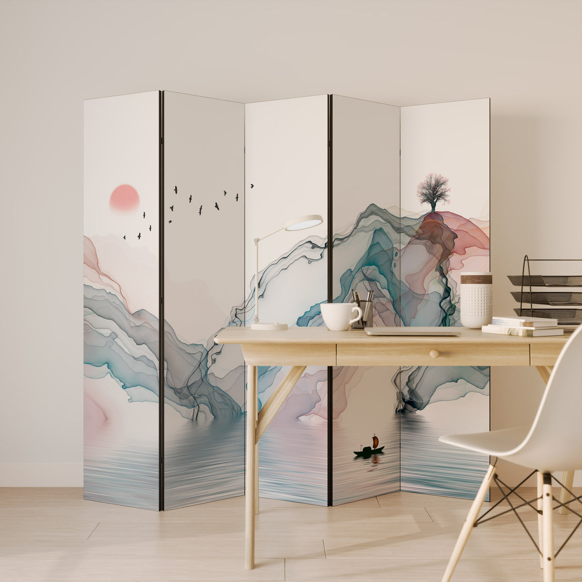 VELVET CROSSING 5-Panel Room Divider