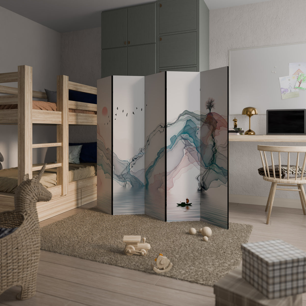 VELVET CROSSING 5-Panel Room Divider