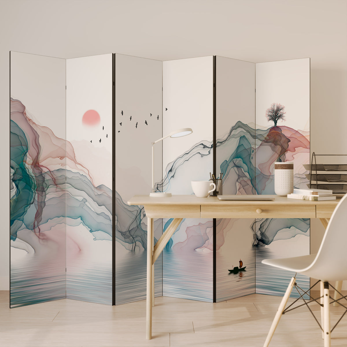 VELVET CROSSING 6-Panel Room Divider