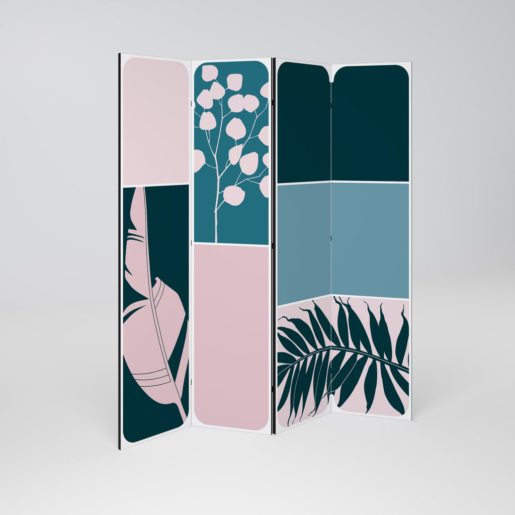 COMBINAISON DE FORMES Séparateur de pièce décoratif à 4 panneaux