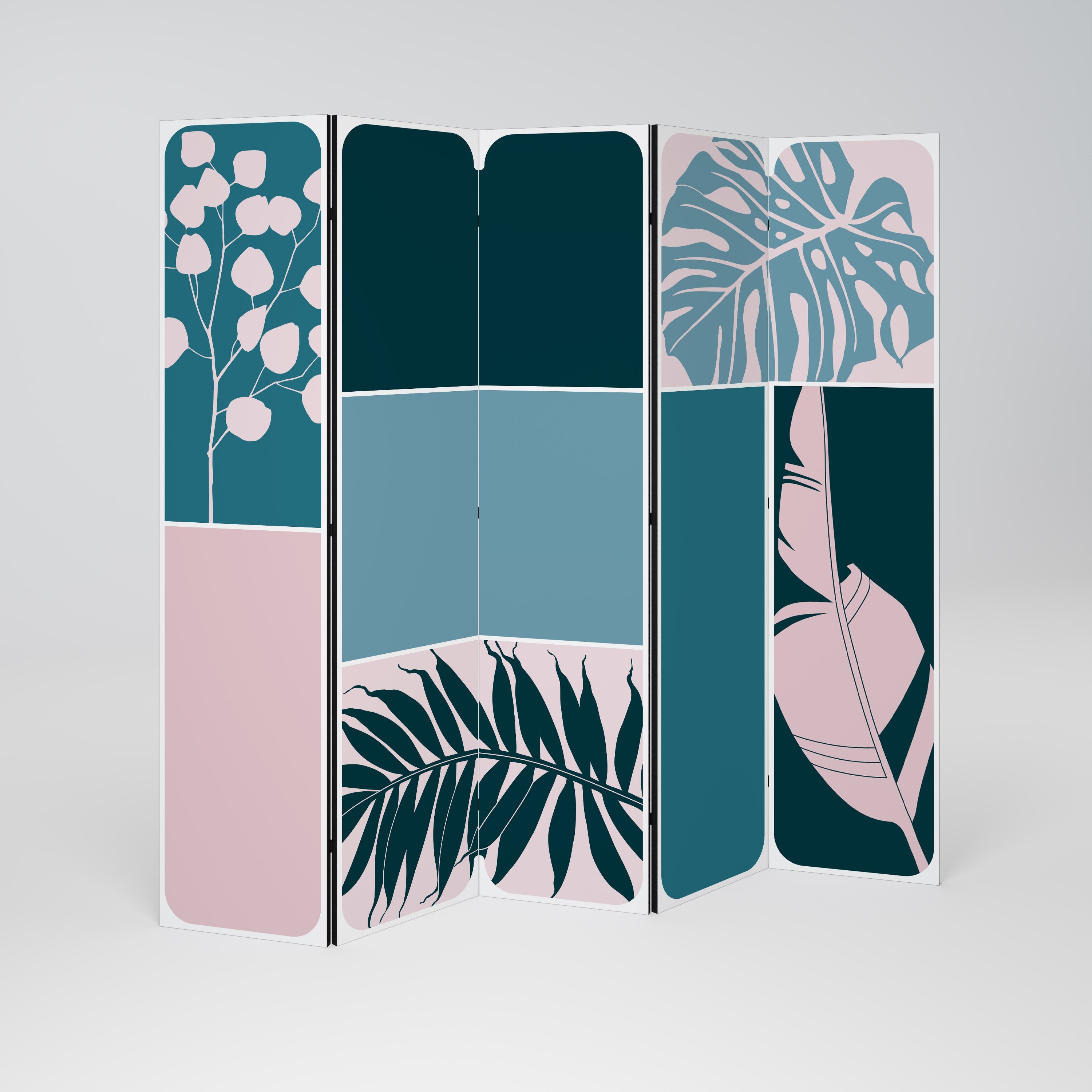 COMBINAISON DE FORMES Séparateur de pièce décoratif à 5 panneaux