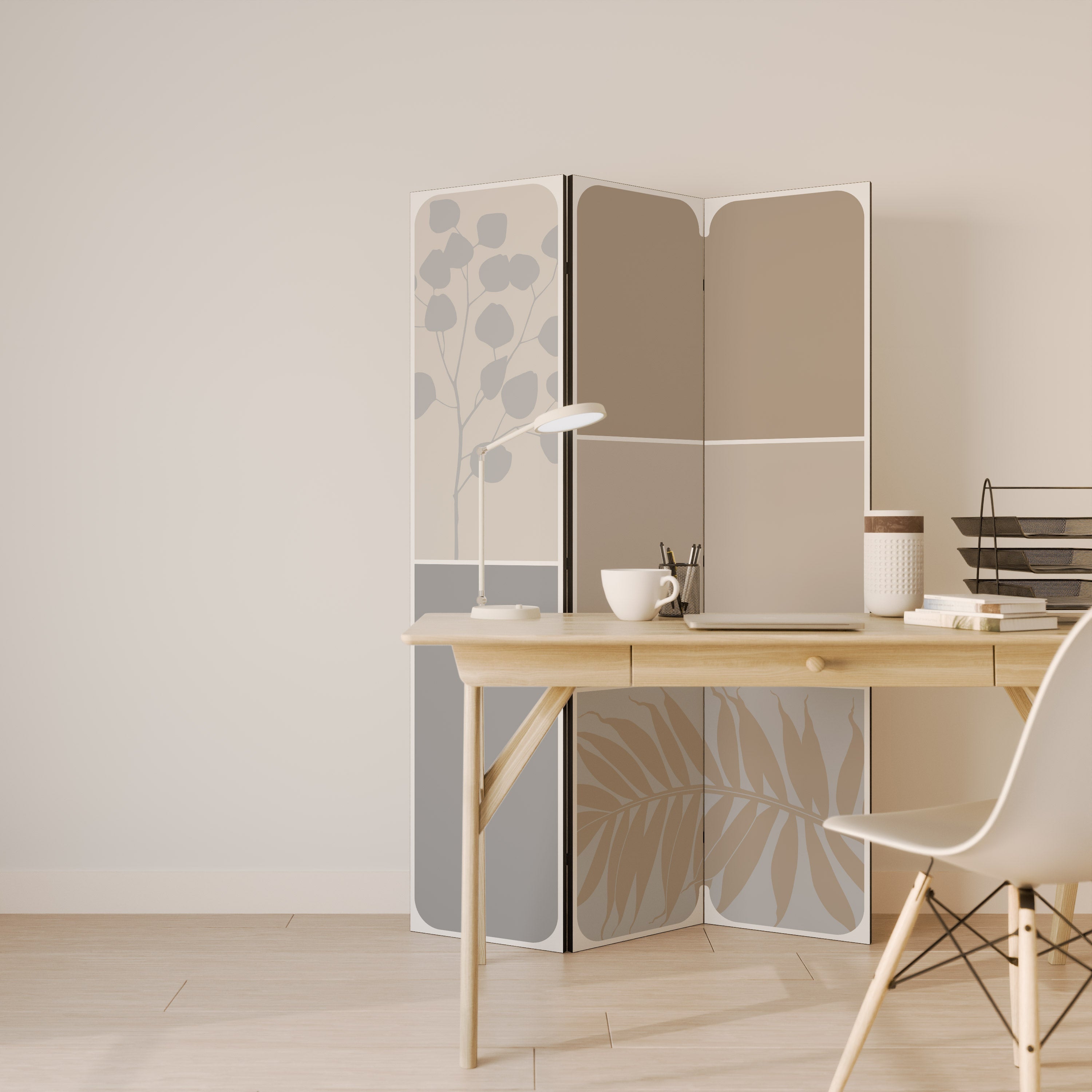 FORMES TROPICALES - Paravent décoratif à 3 panneaux