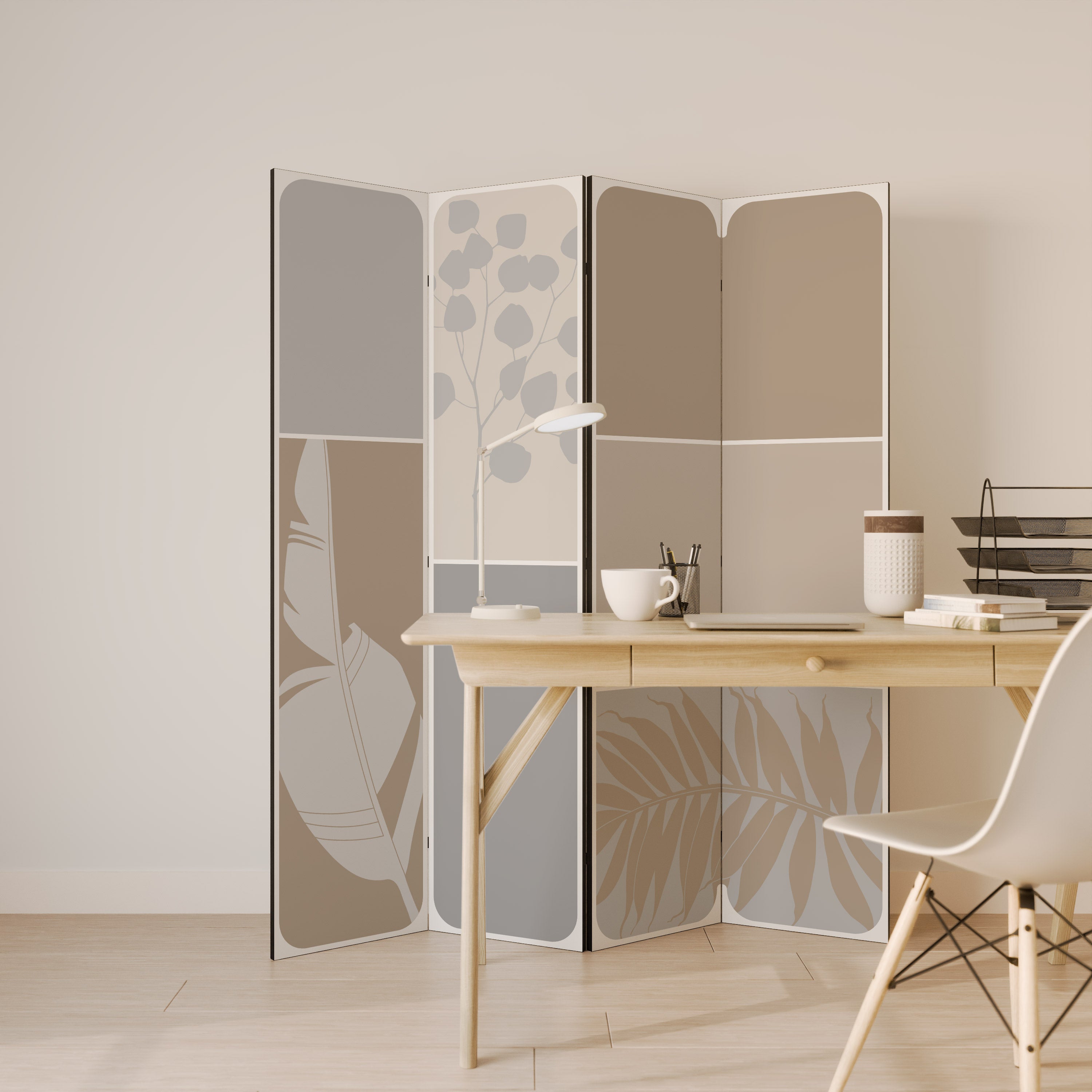 TROPICAL SHAPES 4-Panel Room Divider