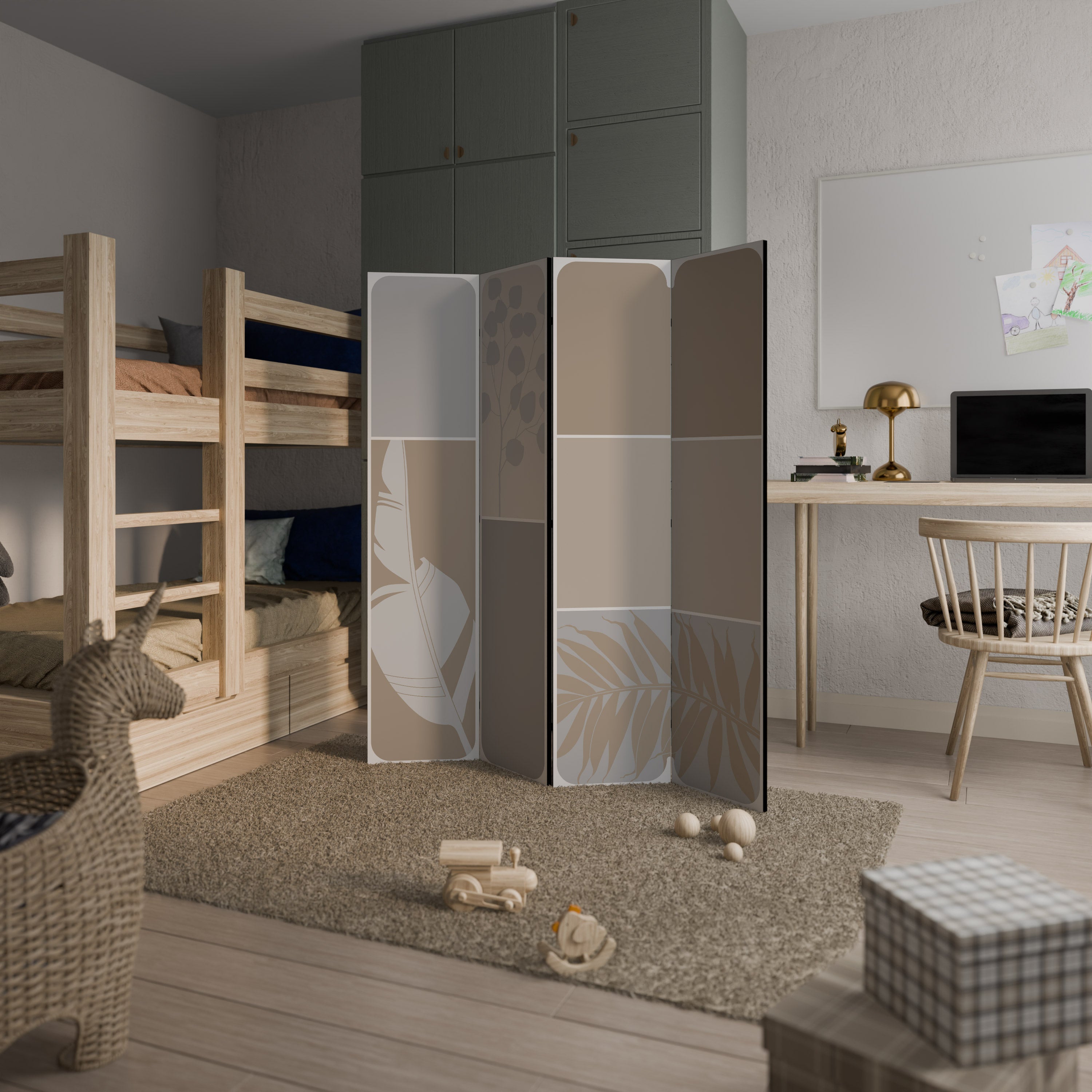 FORMES TROPICALES - Paravent décoratif à 4 panneaux