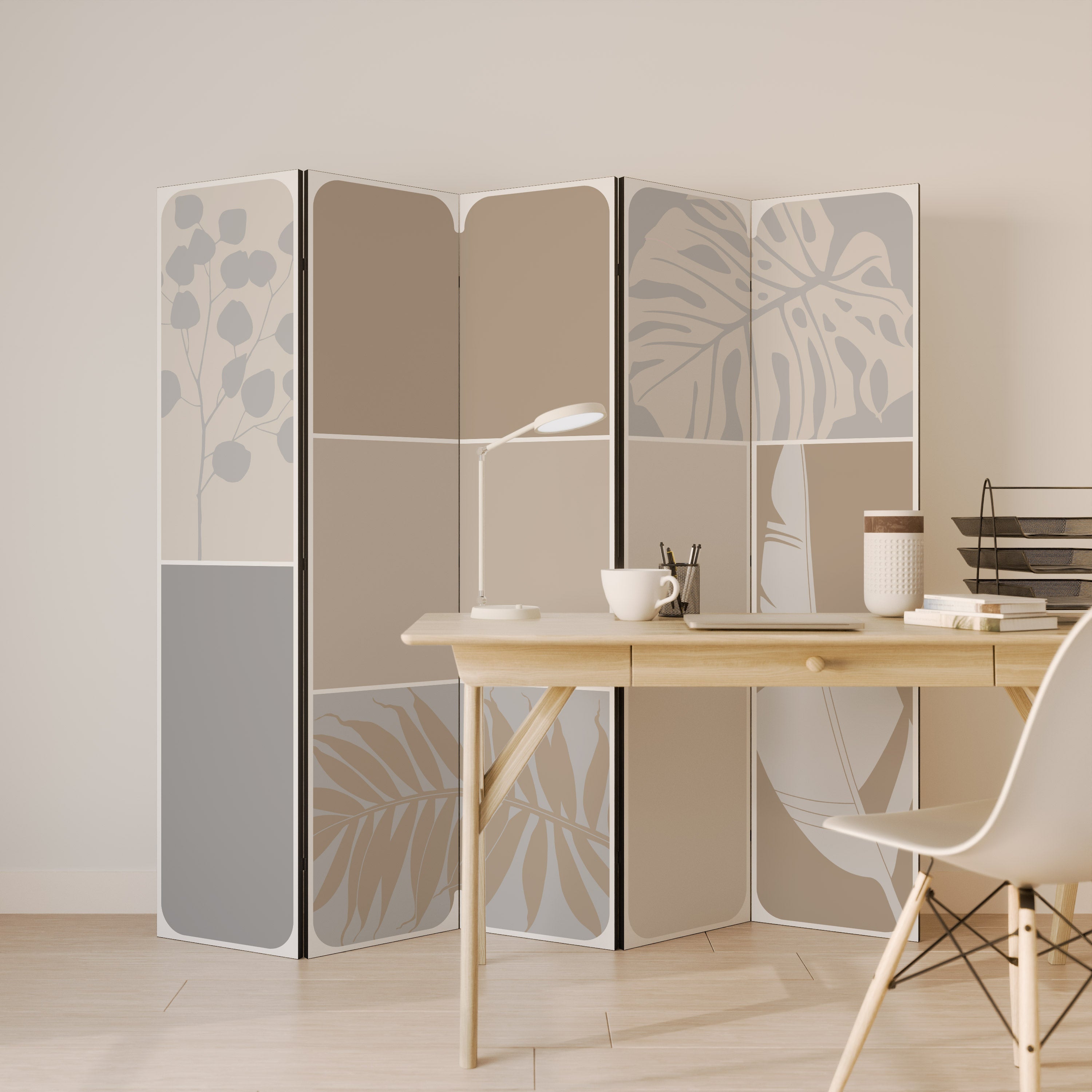 FORMES TROPICALES - Paravent décoratif à 5 panneaux