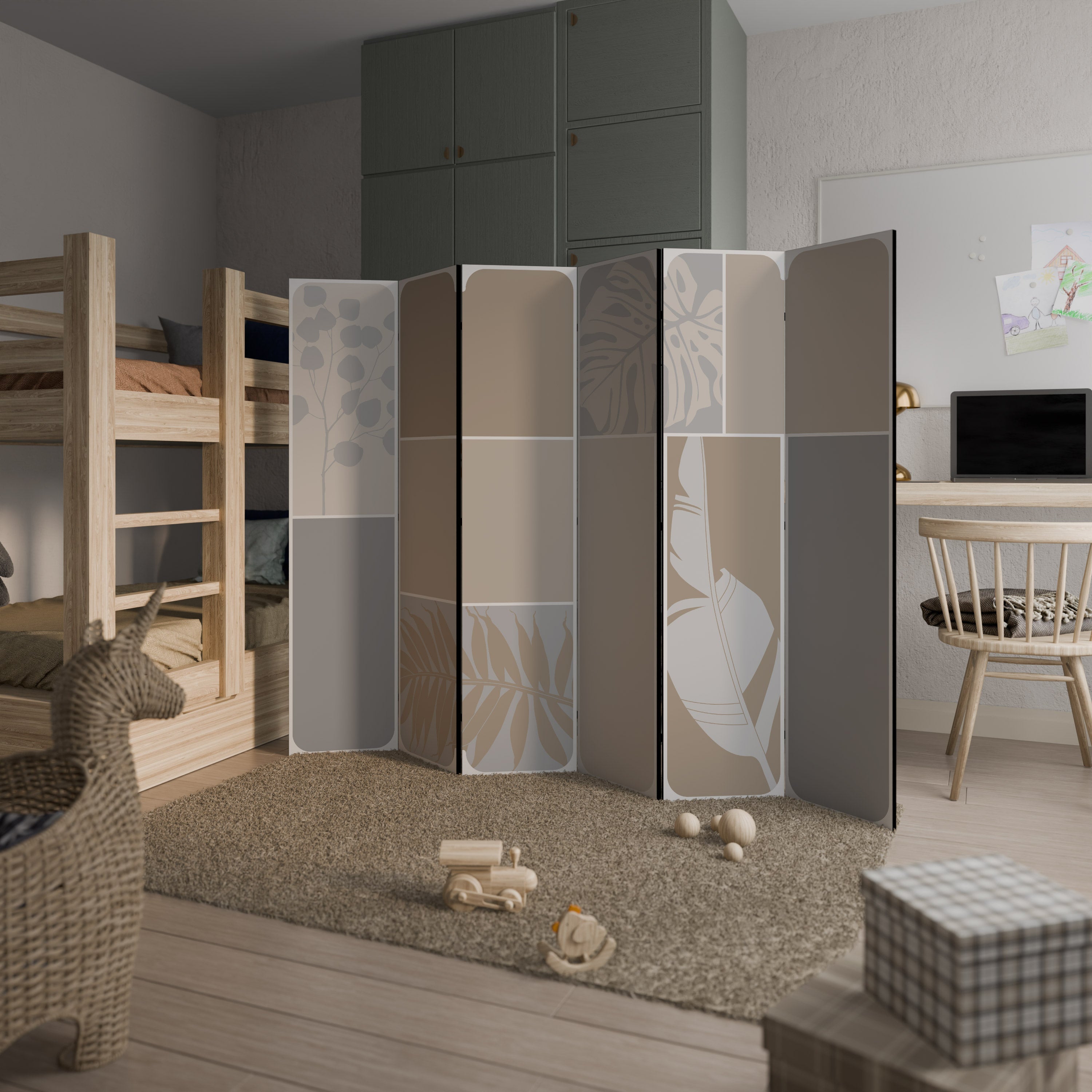 FORMES TROPICALES - Paravent décoratif à 6 panneaux