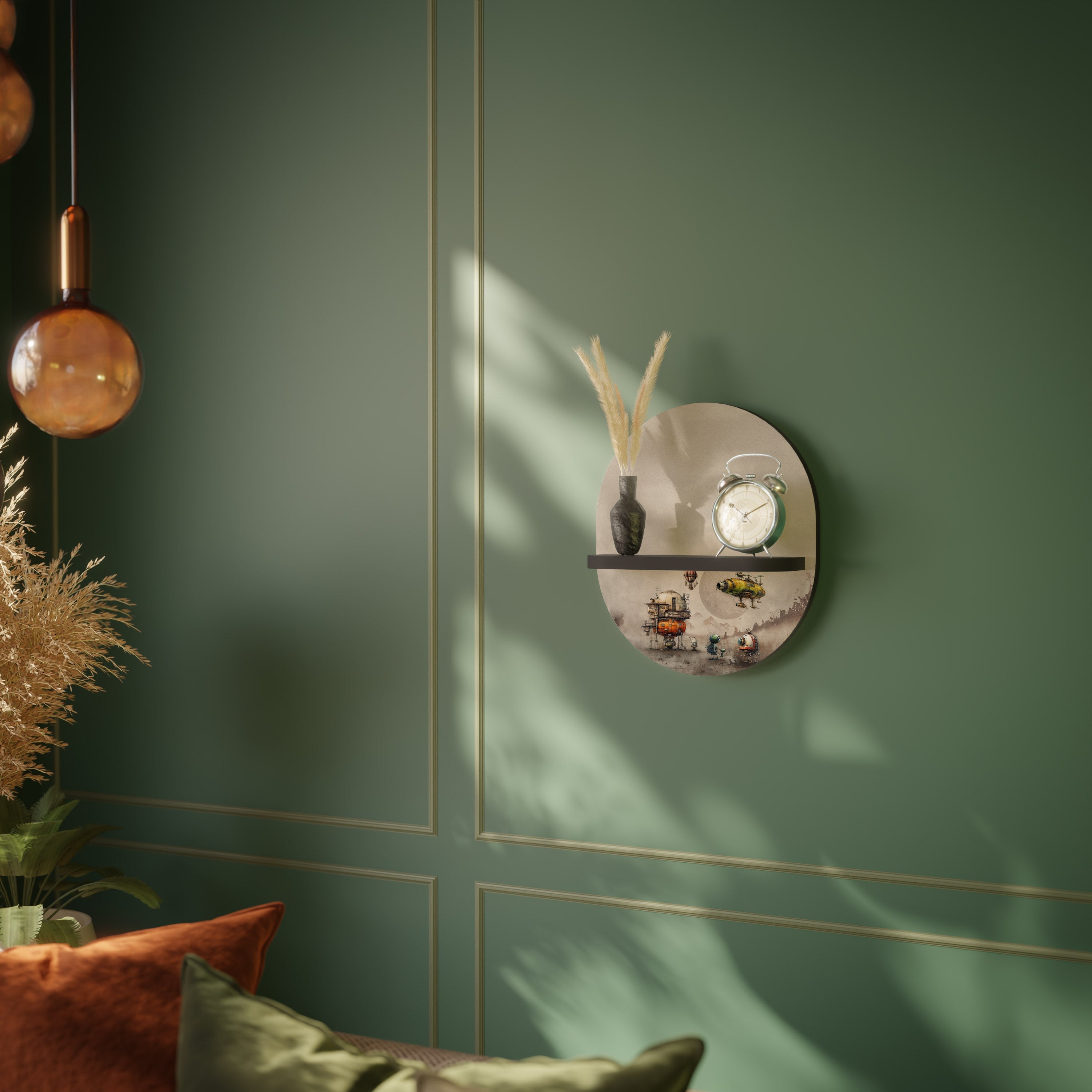 Étagère d'art ovale MACHINARIUM MACHINES en finition noire