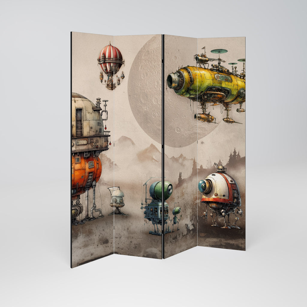 MACHINARIUM MACHINES Decorative 4-Panel Room Divider
