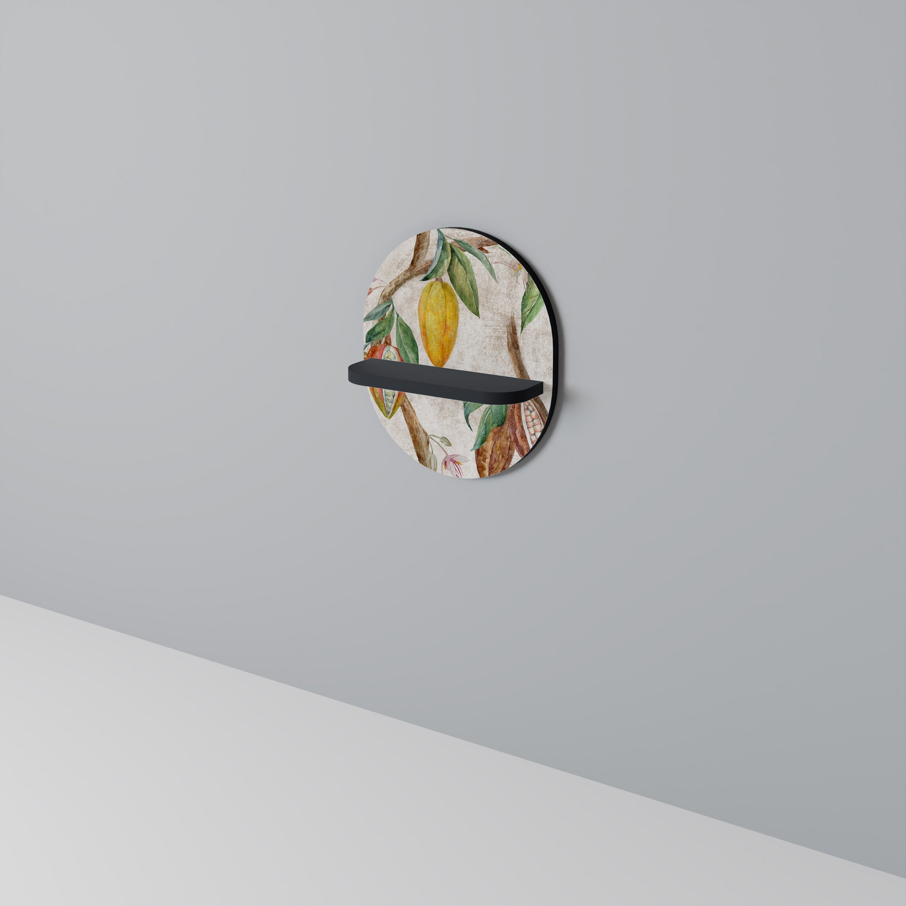 Étagère ovale COCOA FRUITS en finition noire