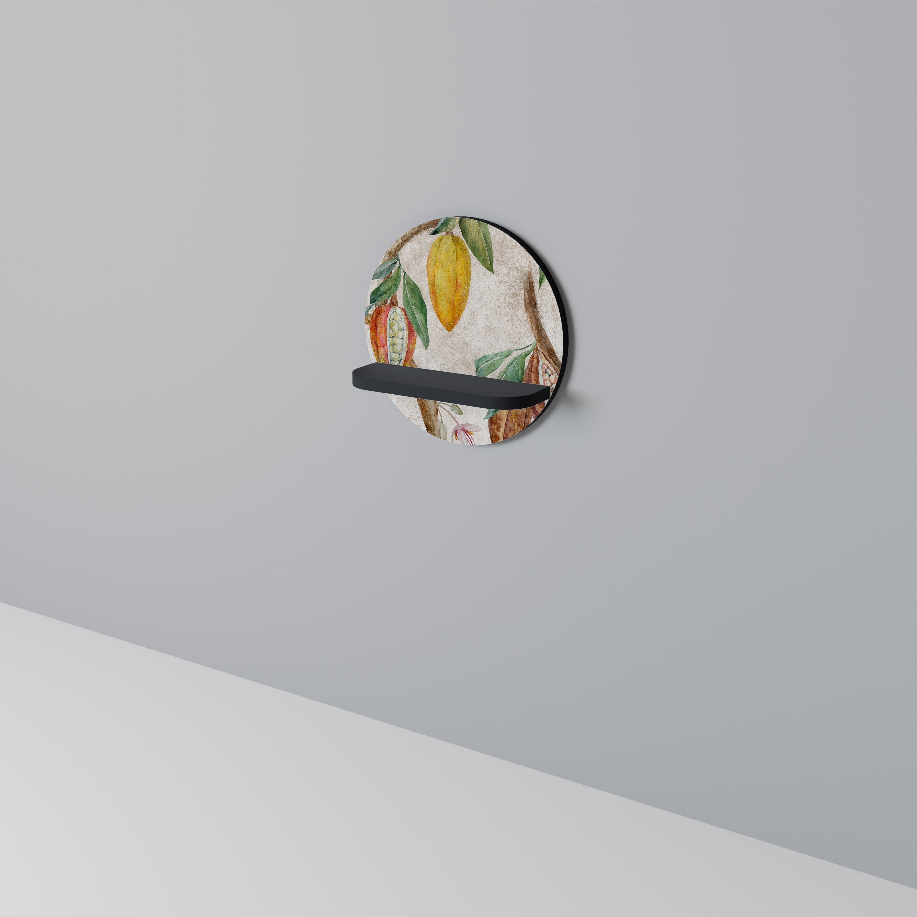 Étagère ronde COCOA FRUITS en finition noire