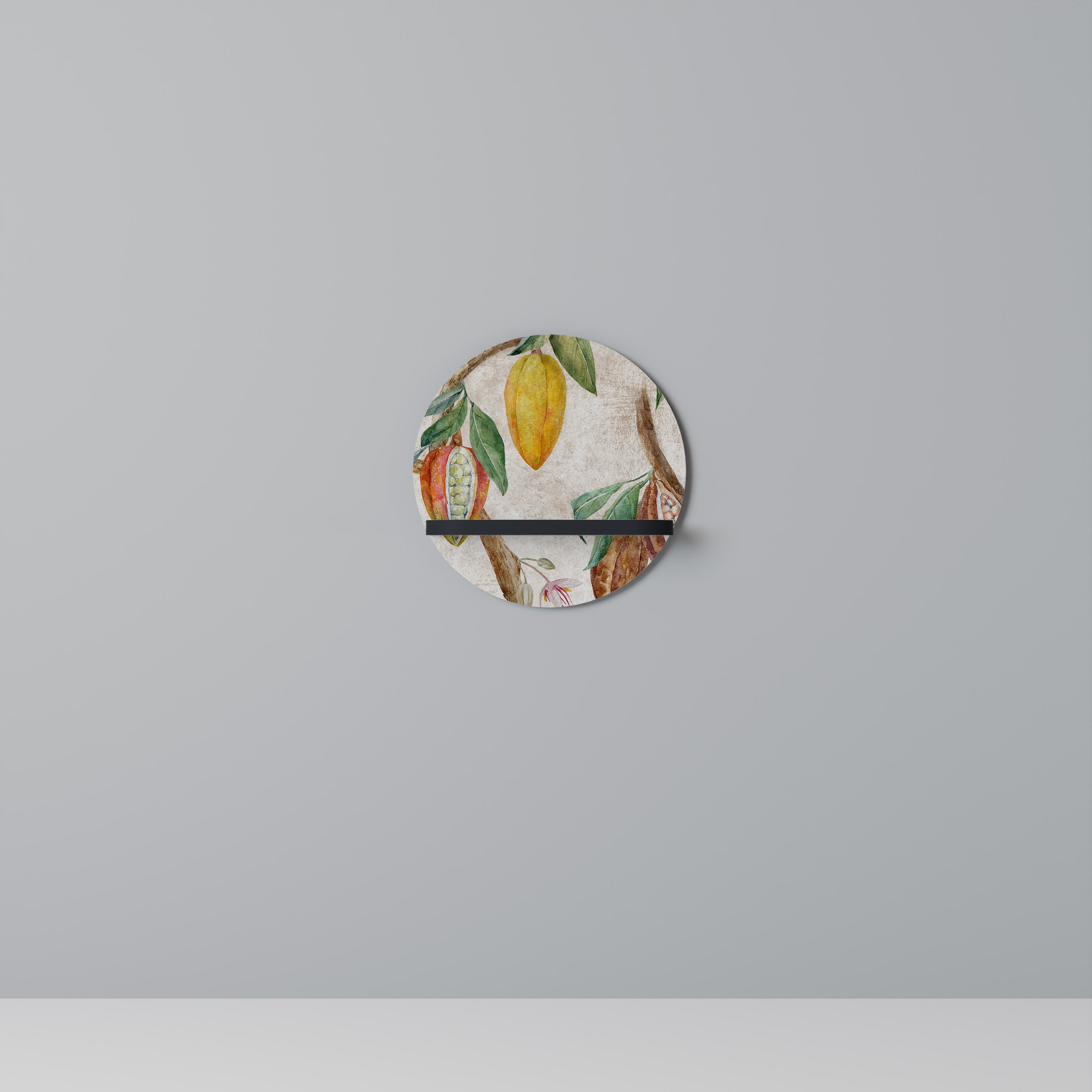 Étagère ronde COCOA FRUITS en finition noire