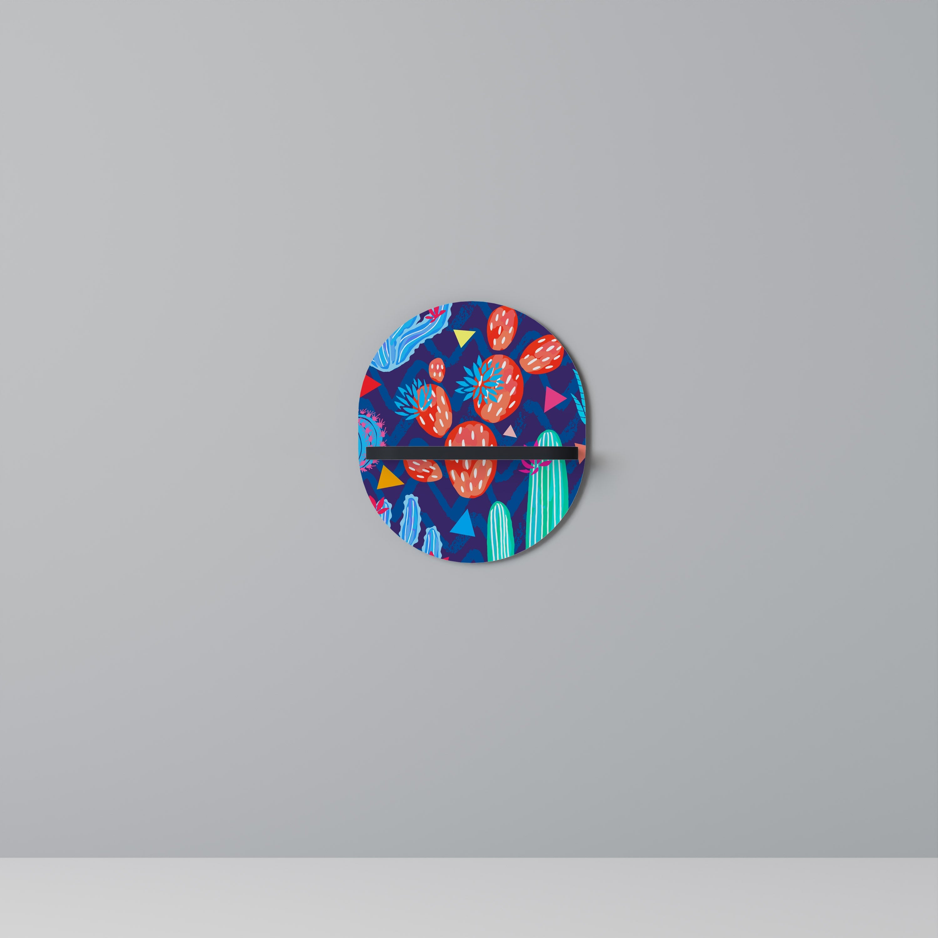 Étagère d'art ovale CACTUS VIBES en finition noire