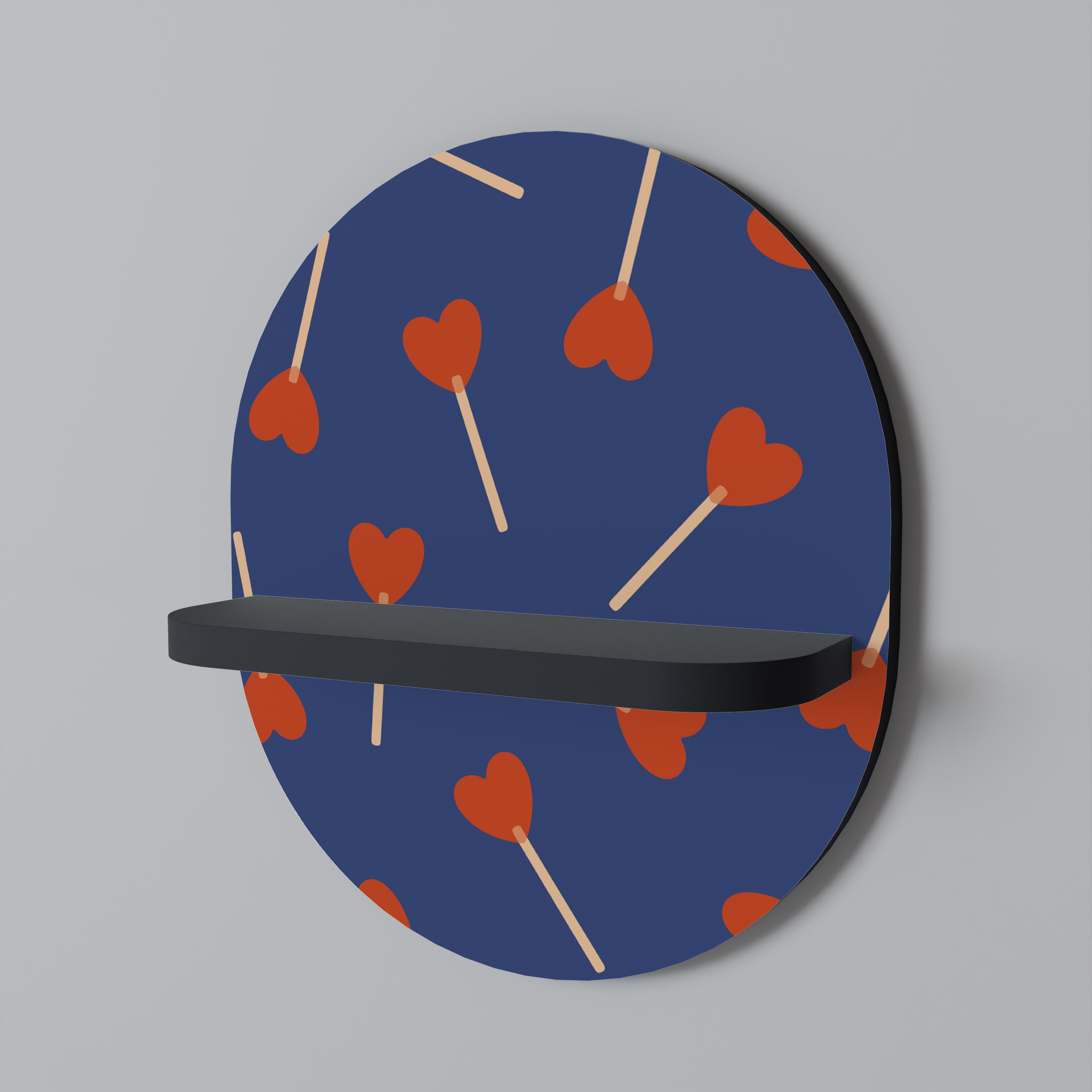 Étagère ovale SWEET LOVE en finition noire