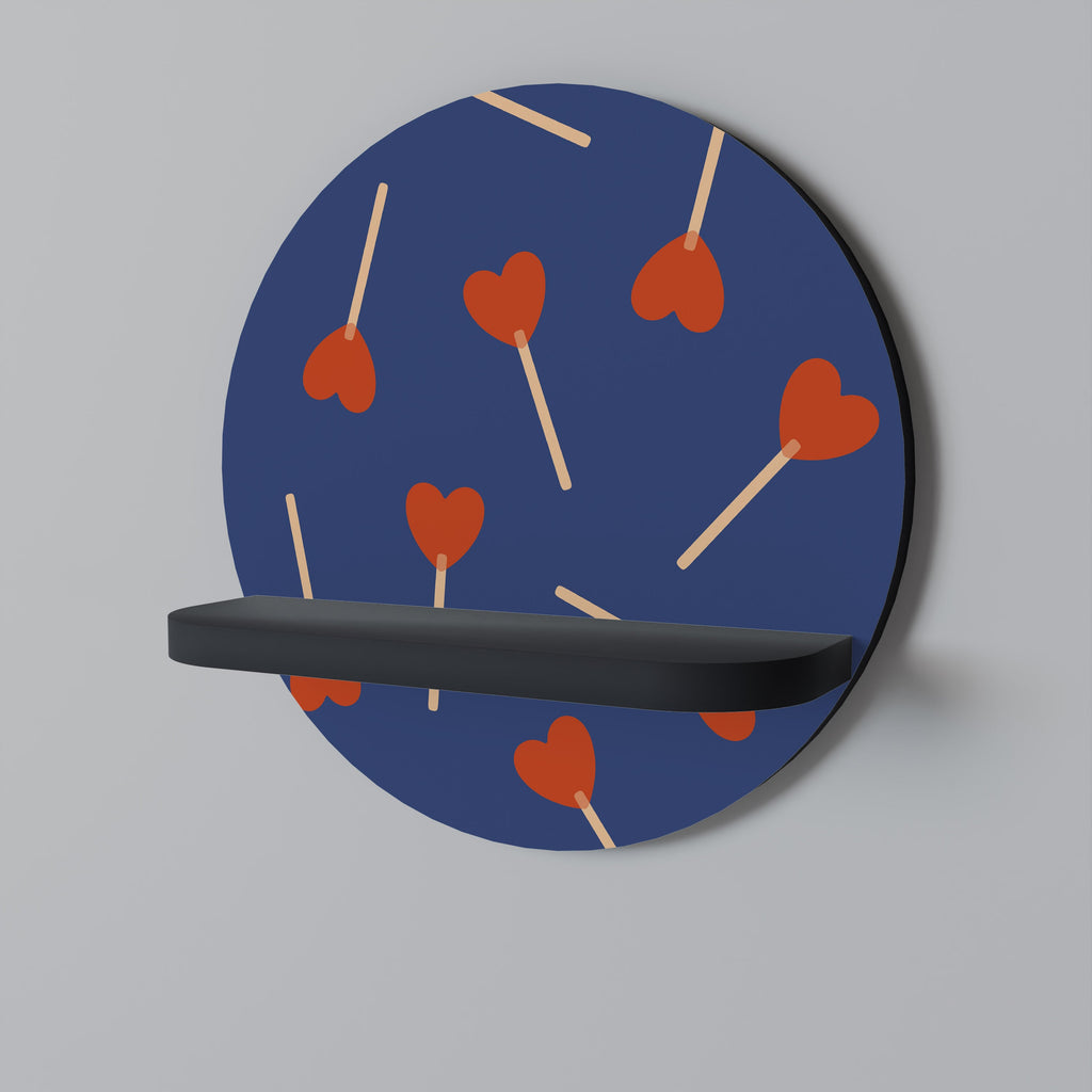 Étagère ronde SWEET LOVE en finition noire