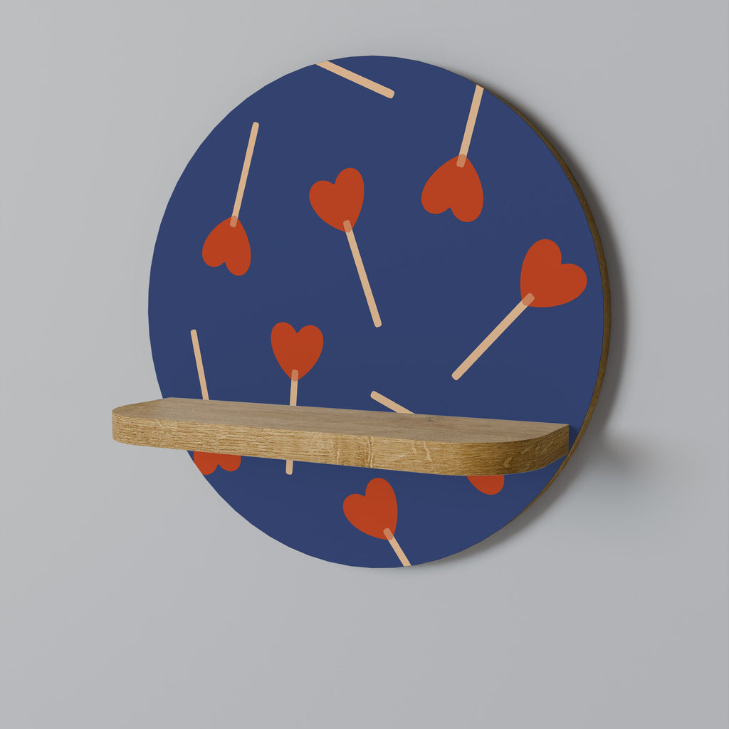 Étagère ronde effet chêne SWEET LOVE