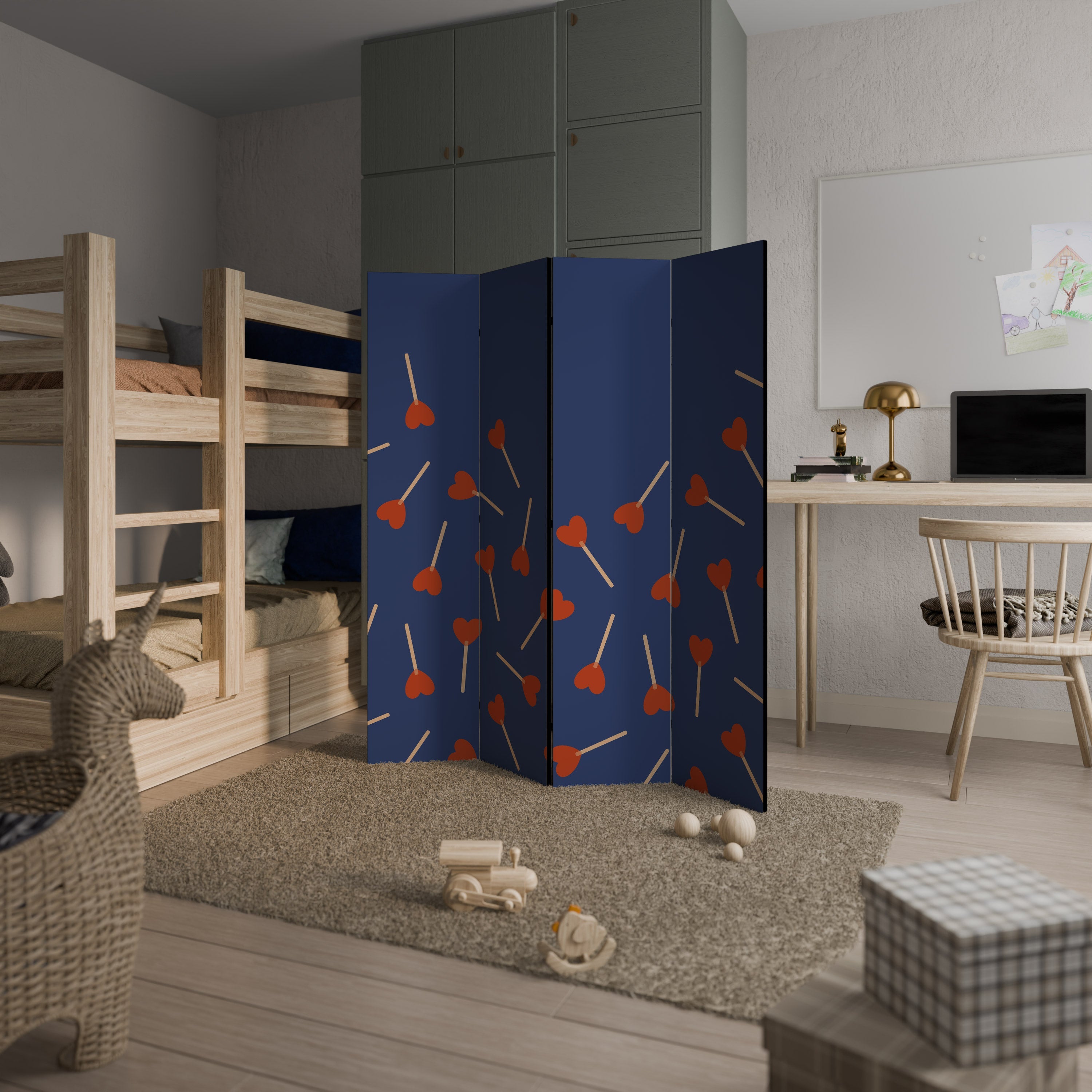 SWEET LOVE Paravent décoratif à 4 panneaux