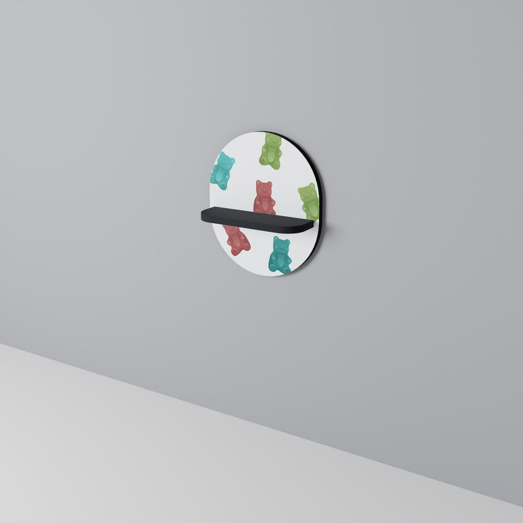 Étagère ovale GUMMY BEARS en finition noire