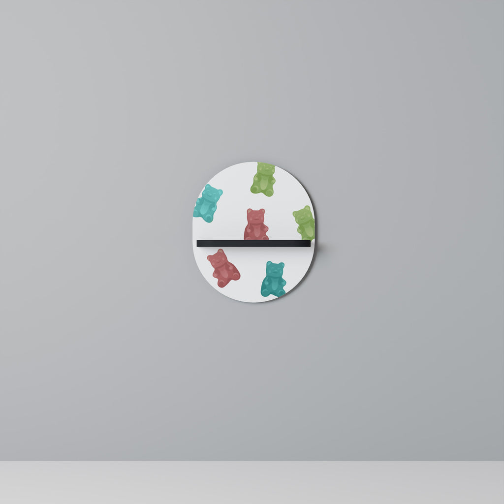 Étagère ovale GUMMY BEARS en finition noire