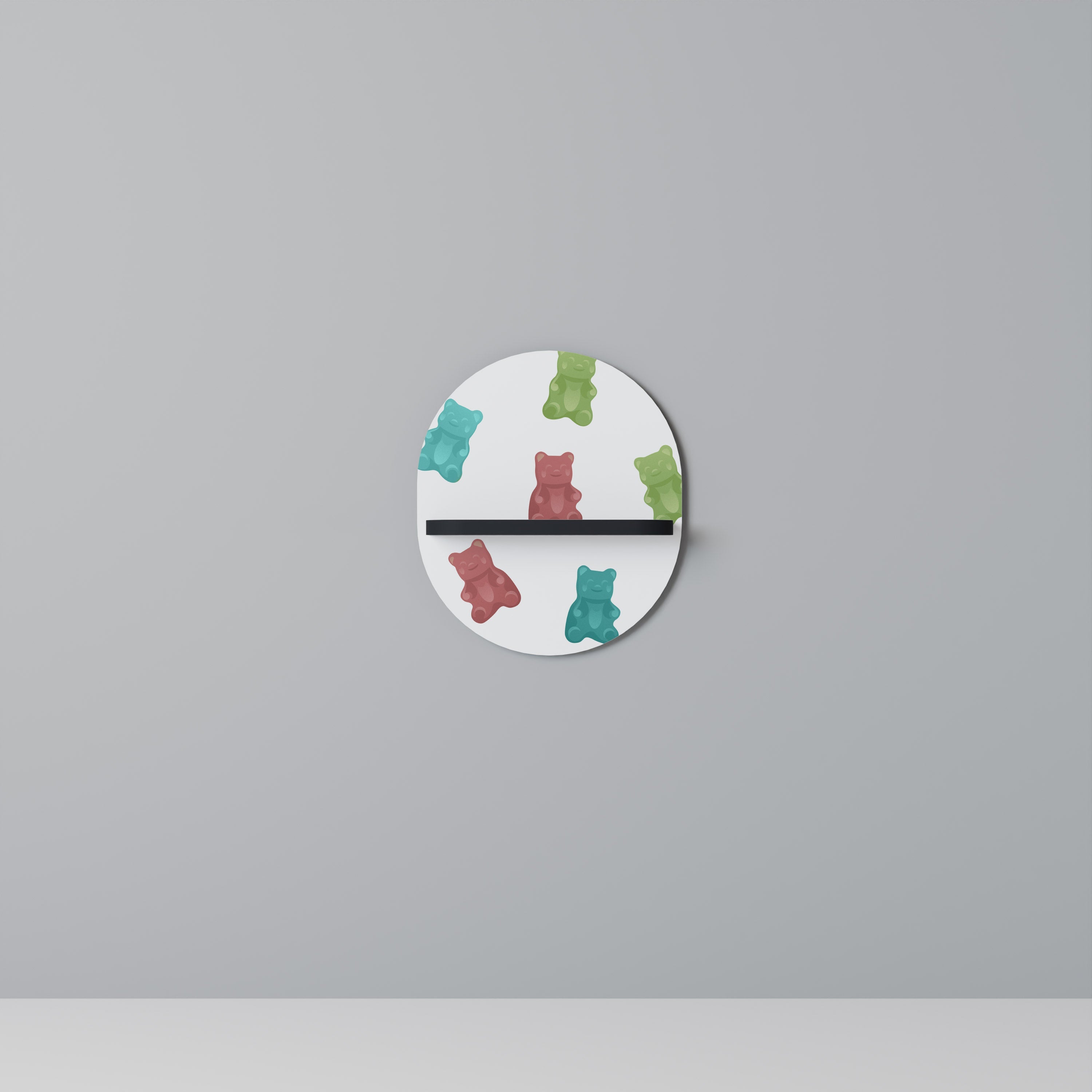 Étagère ovale GUMMY BEARS en finition noire