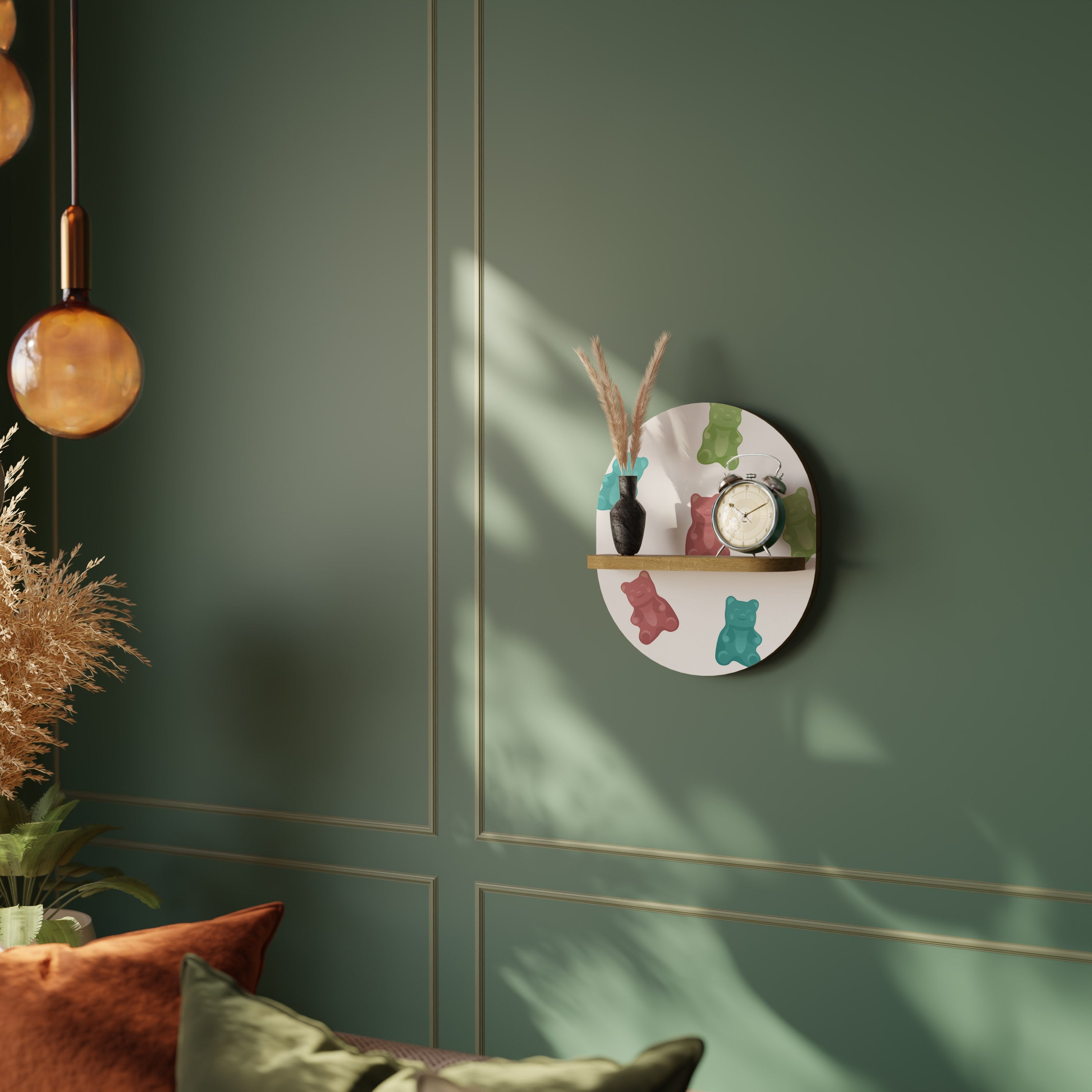 Étagère ovale GUMMY BEARS effet chêne