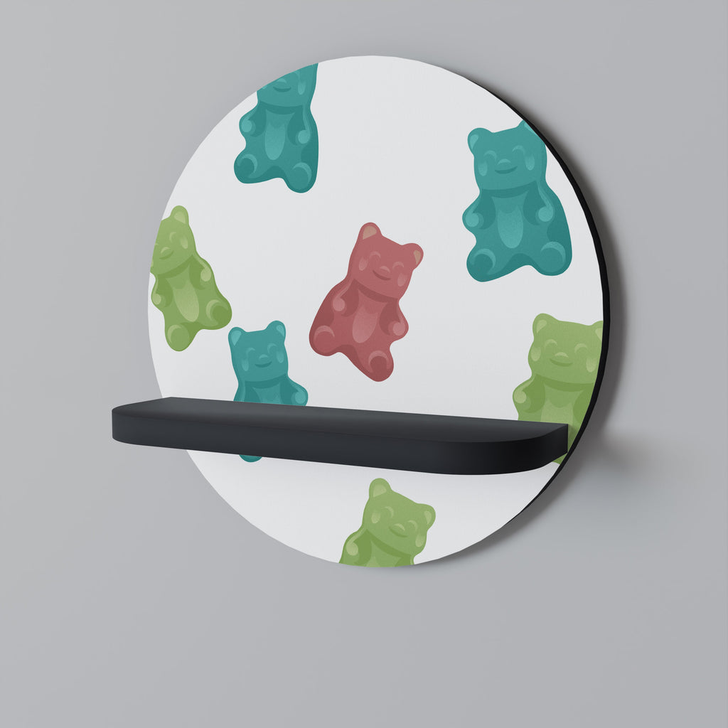 Étagère d'art ronde GUMMY BEARS en finition noire