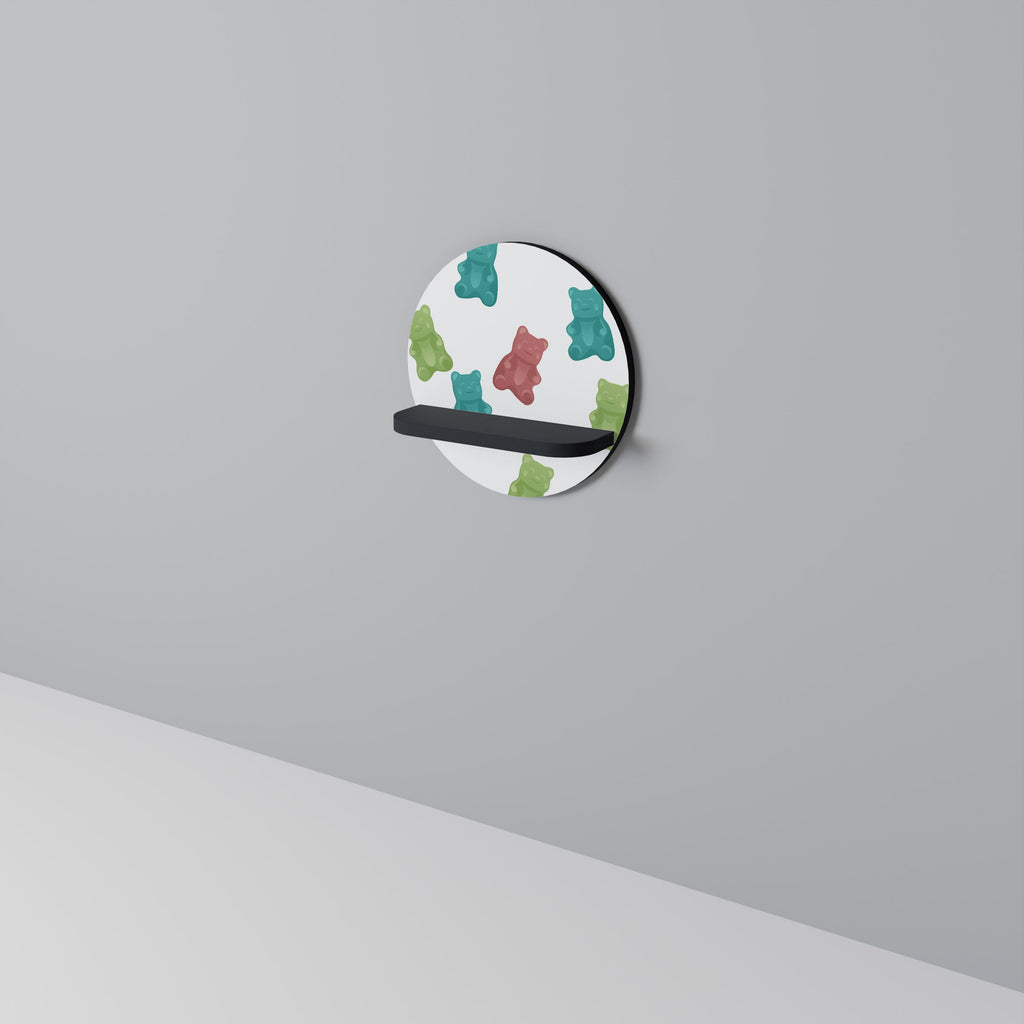 Étagère d'art ronde GUMMY BEARS en finition noire