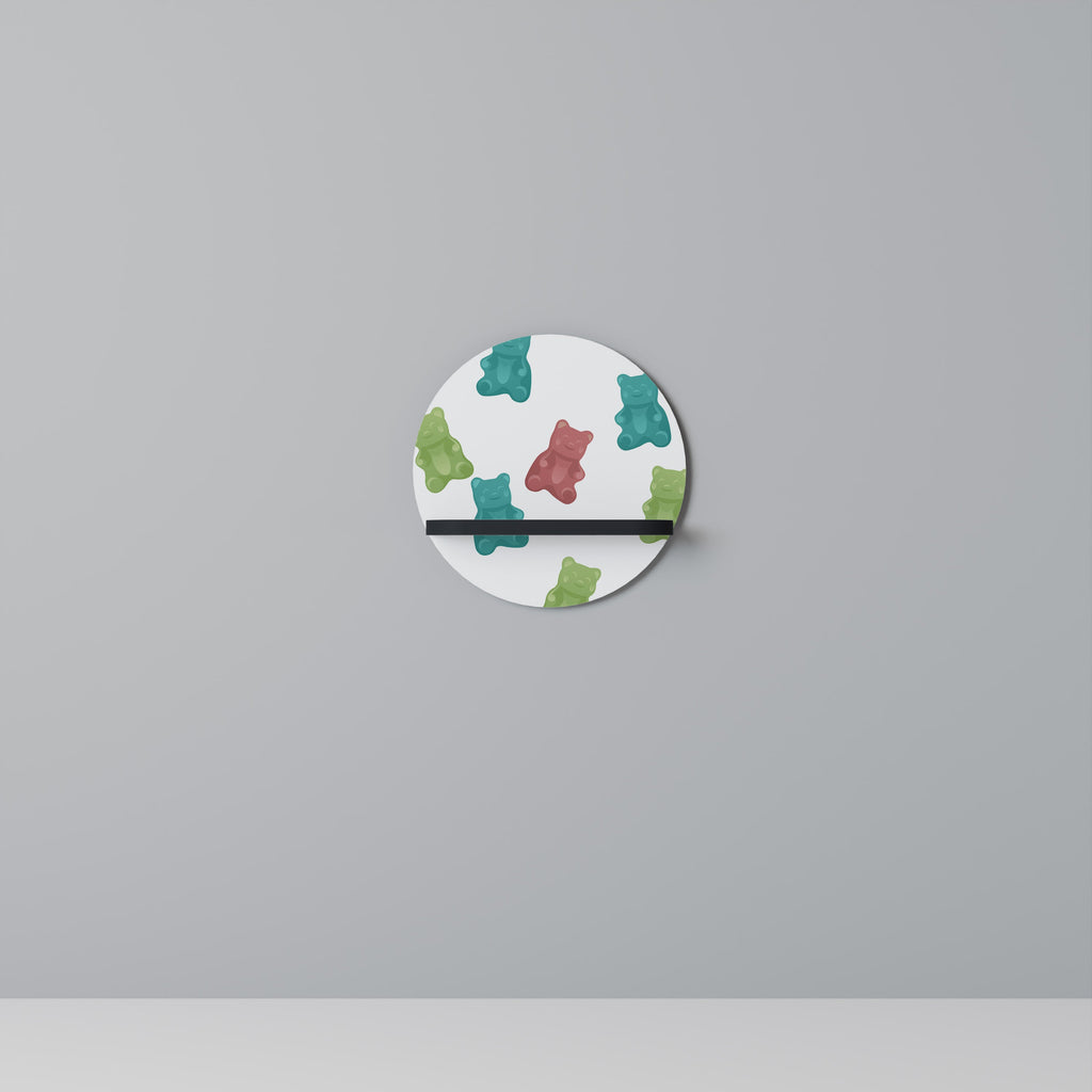 Étagère d'art ronde GUMMY BEARS en finition noire