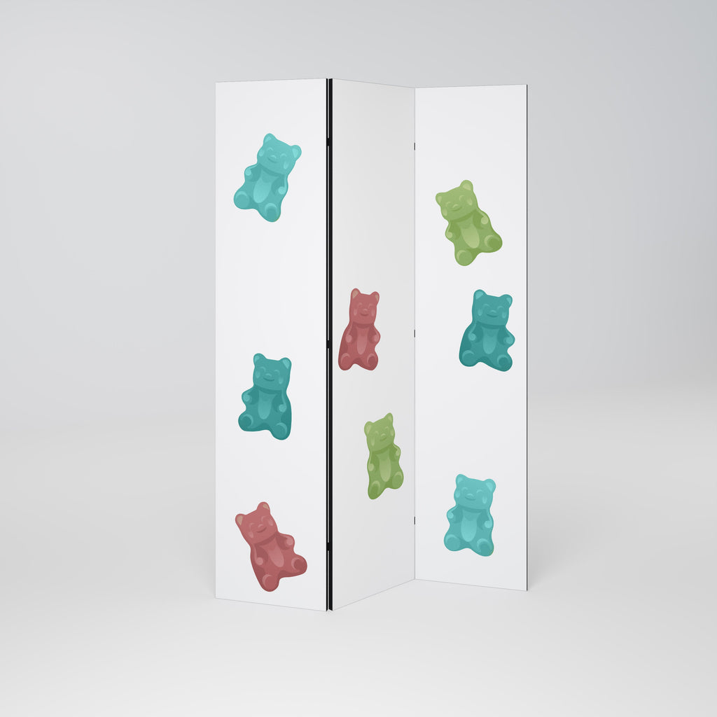 Séparateur de pièce décoratif à 3 panneaux GUMMY BEARS