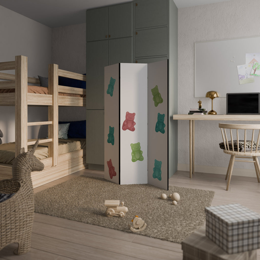 Séparateur de pièce décoratif à 3 panneaux GUMMY BEARS