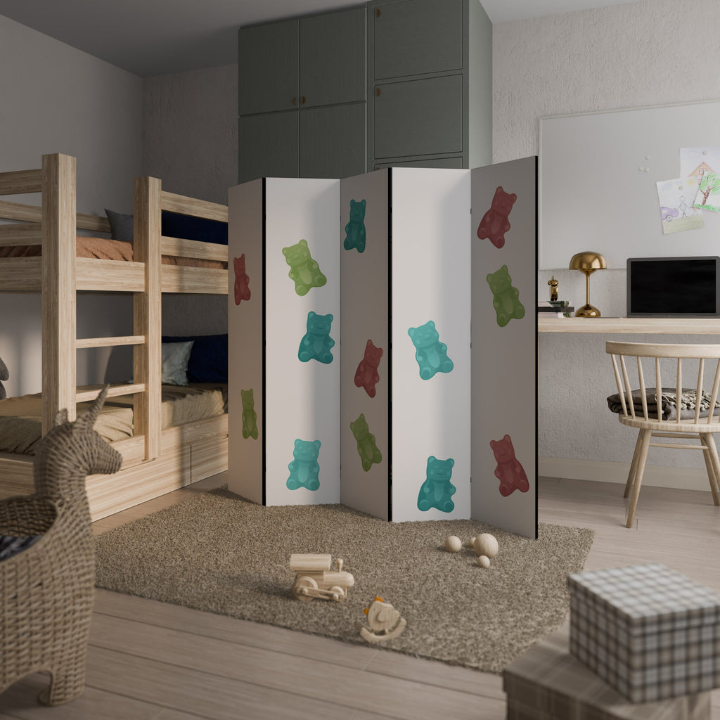 Séparateur de pièce décoratif à 5 panneaux GUMMY BEARS